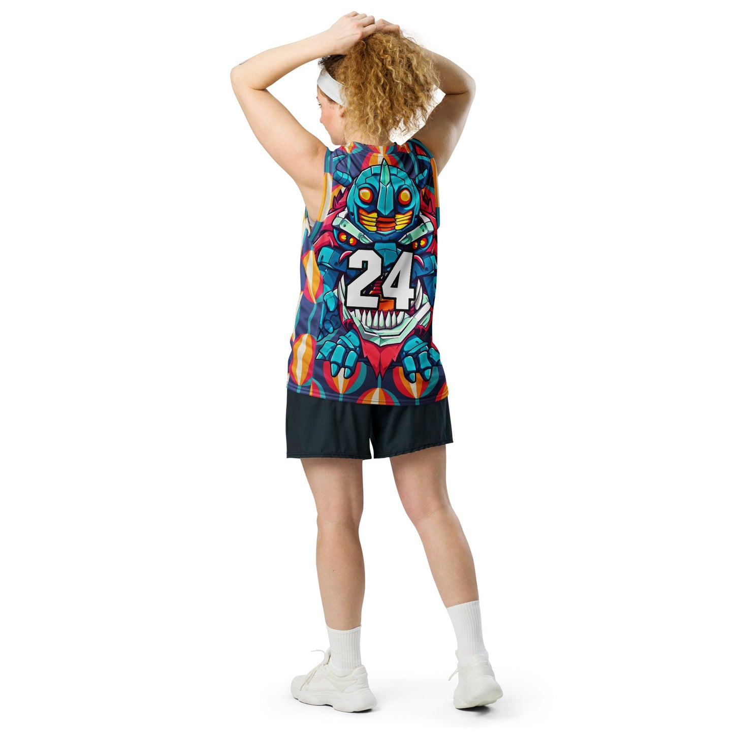 Rex the Reactor Watcher - Recycled unisex basketball jersey - Retro Carnival Colorway - BBairt