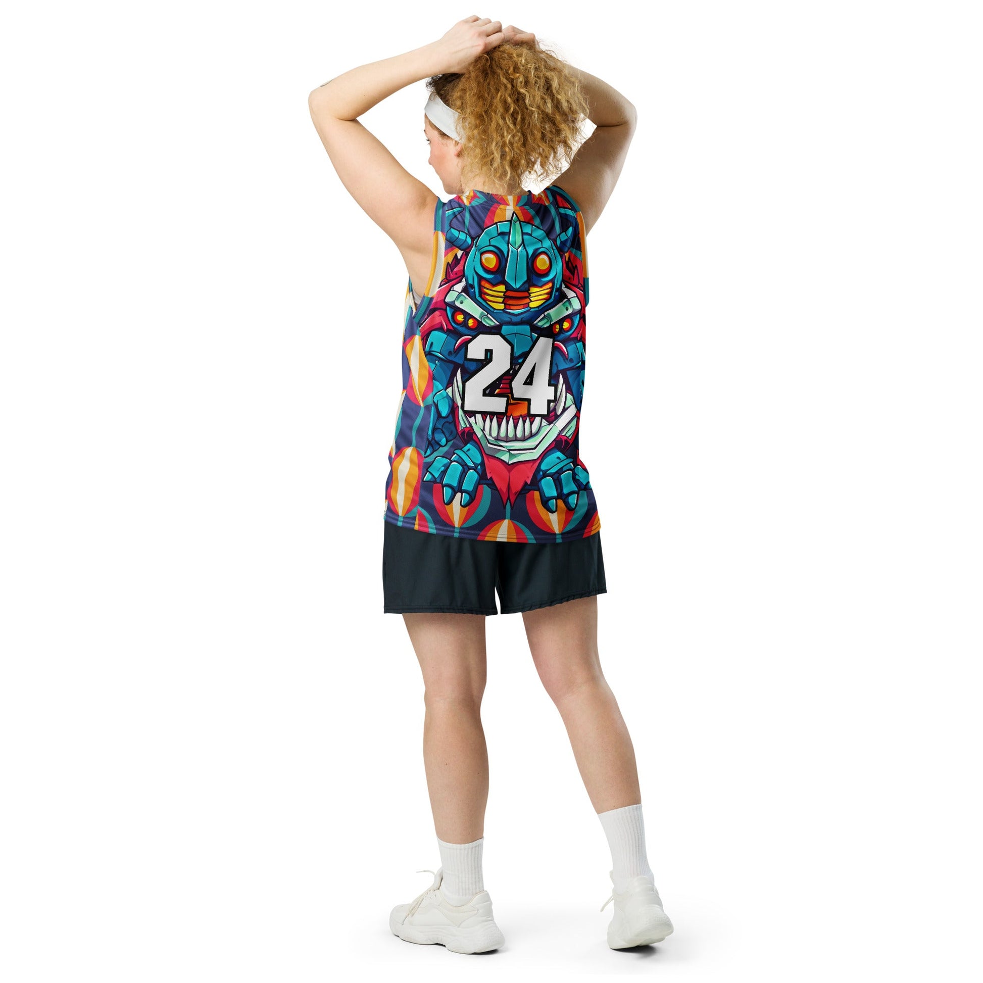 Rex the Reactor Watcher - Recycled unisex basketball jersey - Retro Carnival Colorway - BBairt