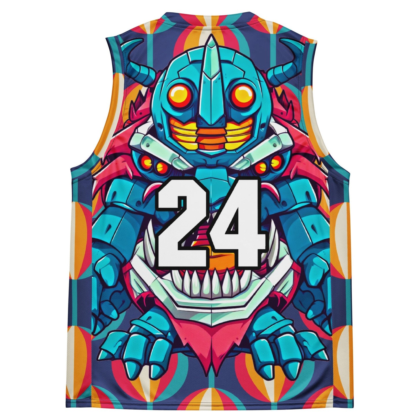 Rex the Reactor Watcher - Recycled unisex basketball jersey - Retro Carnival Colorway - BBairt