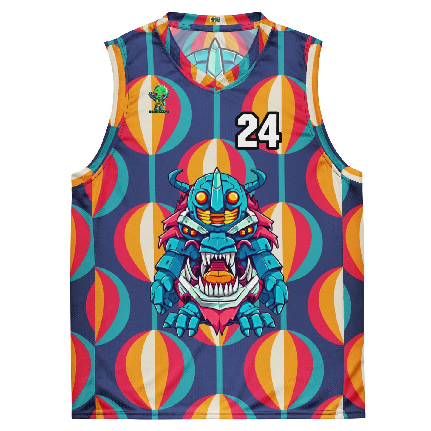 Rex the Reactor Watcher - Recycled unisex basketball jersey - Retro Carnival Colorway - BBairt