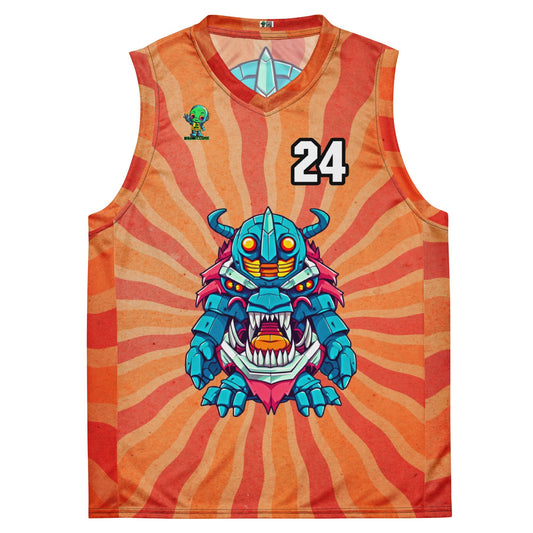Rex the Reactor Watcher - Recycled unisex basketball jersey - Solar Flare - BBairt
