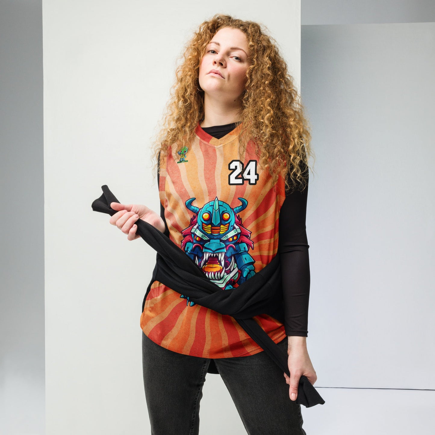 Rex the Reactor Watcher - Recycled unisex basketball jersey - Solar Flare - BBairt