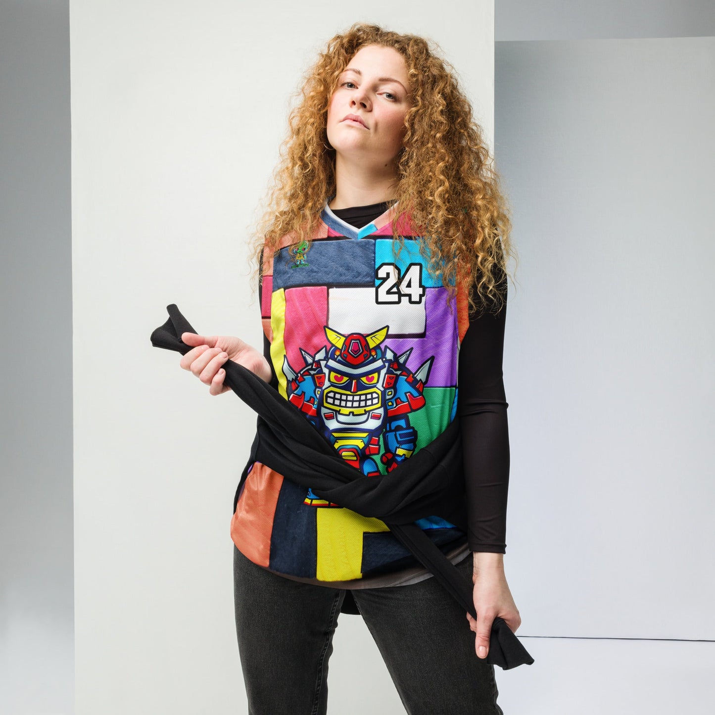 Robo Ranger - Recycled unisex basketball jersey - Block Fusion Colorway - BBairt