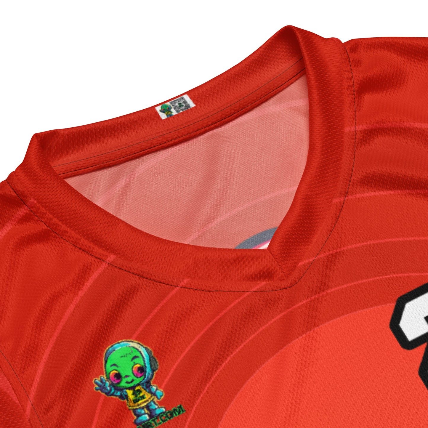 Robo Ranger - Recycled unisex basketball jersey - Crimson Vortex - BBairt