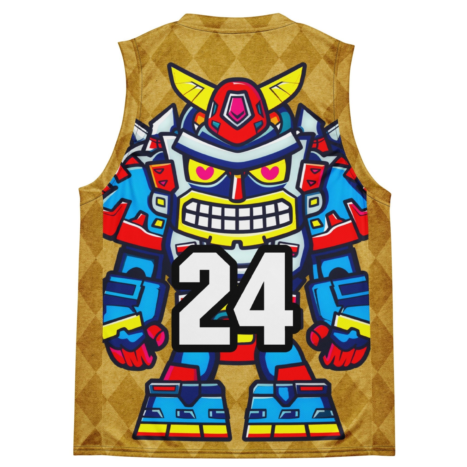 Robo Ranger - Recycled unisex basketball jersey - Golden Argyle - BBairt