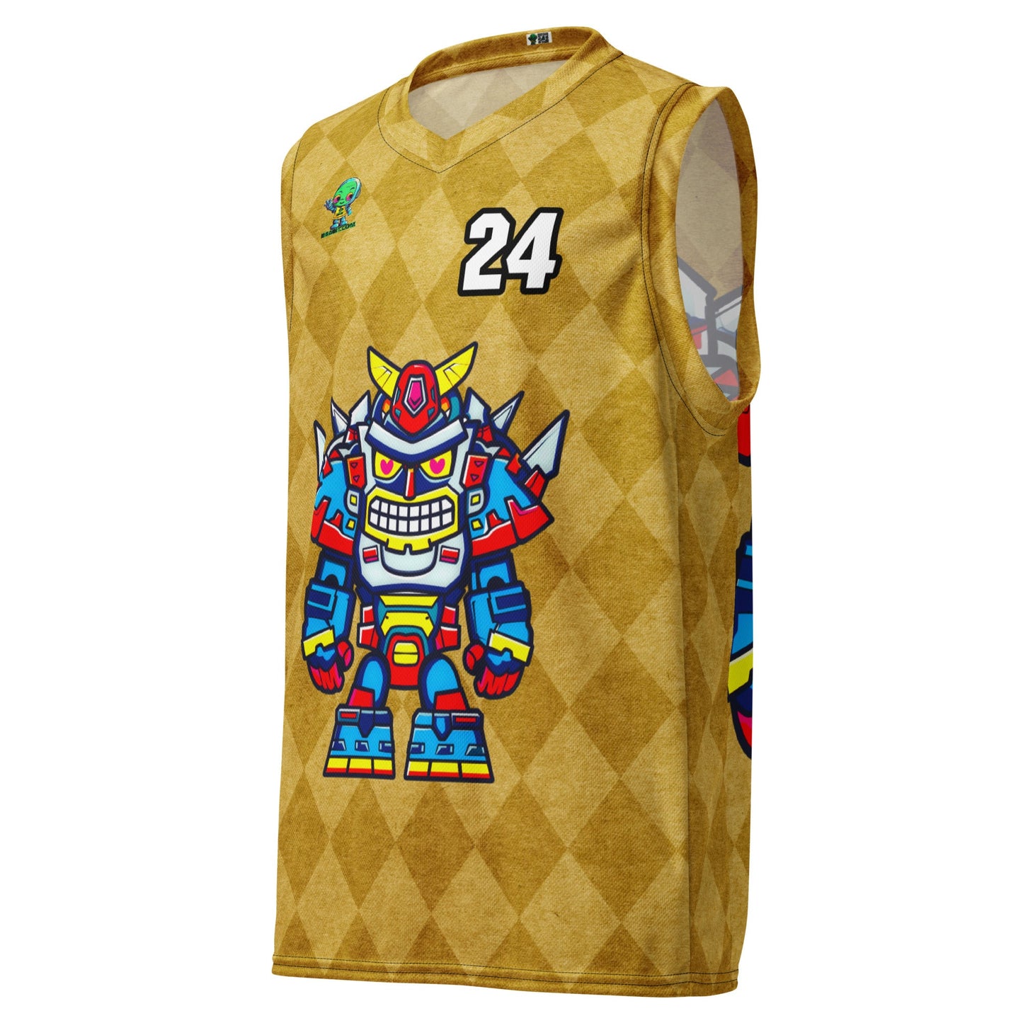 Robo Ranger - Recycled unisex basketball jersey - Golden Argyle - BBairt