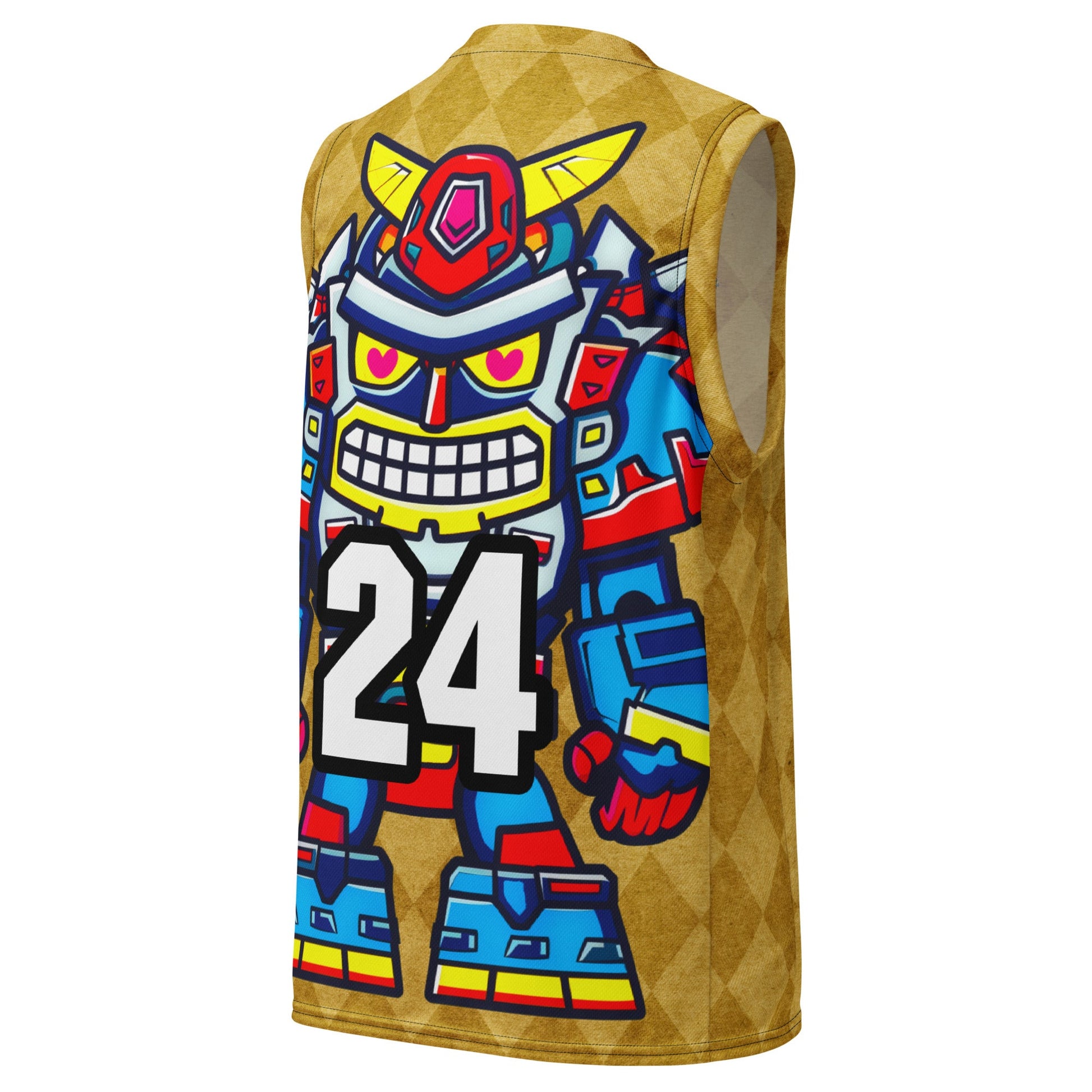 Robo Ranger - Recycled unisex basketball jersey - Golden Argyle - BBairt