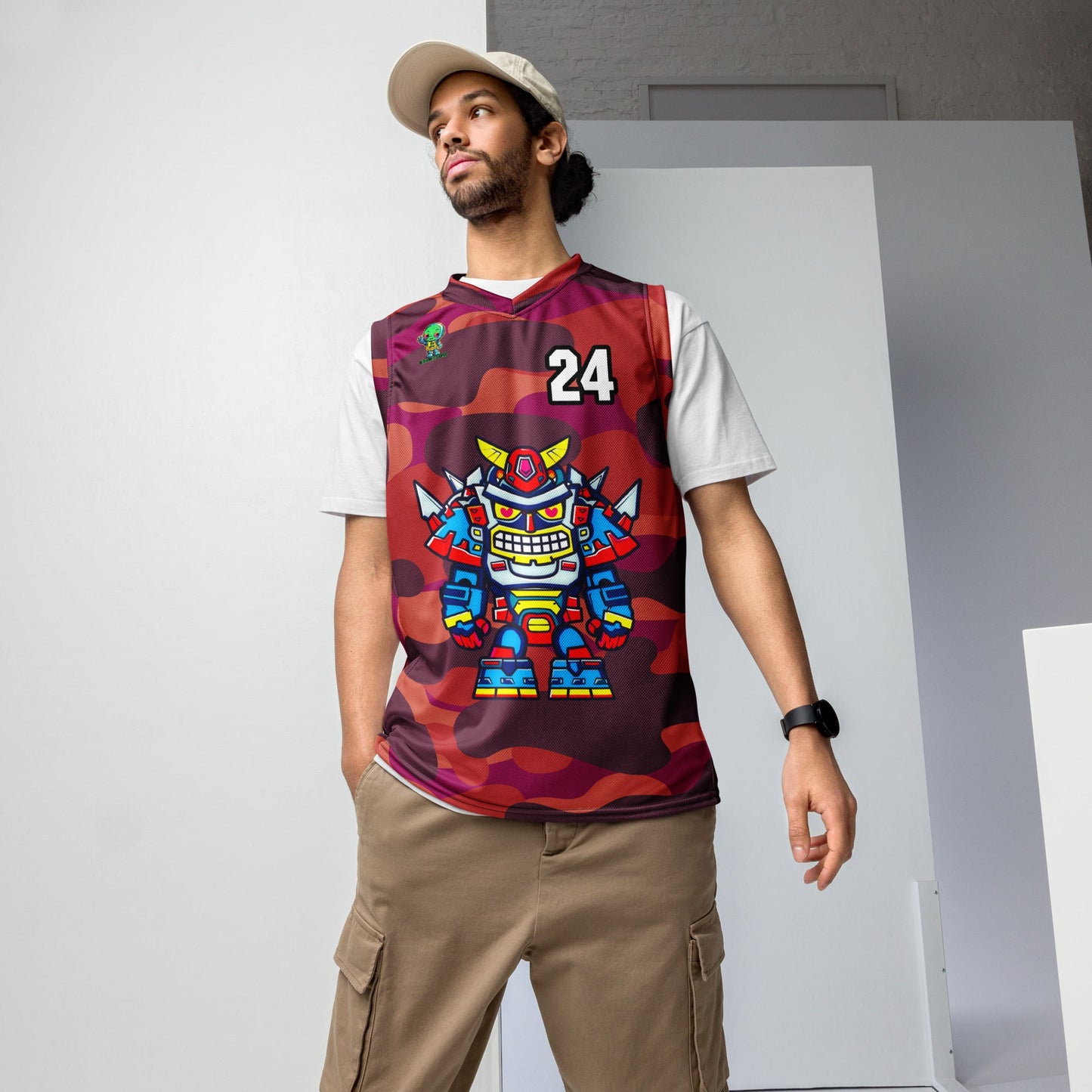 Robo Ranger - Recycled unisex basketball jersey - Inferno Camo - BBairt