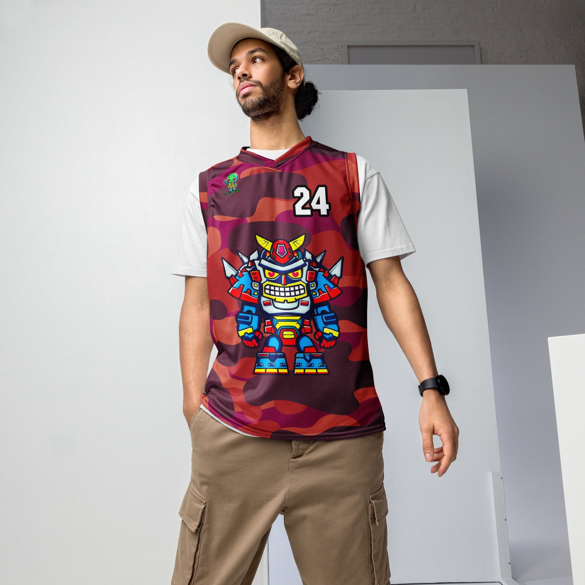 Robo Ranger - Recycled unisex basketball jersey - Inferno Camo - BBairt
