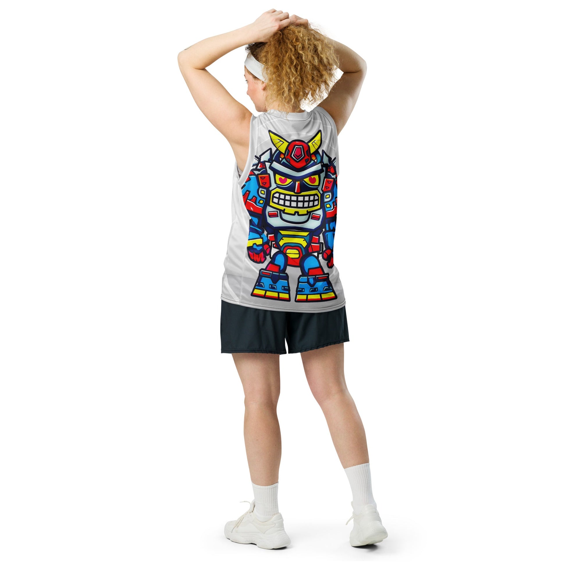 Robo Ranger - Recycled unisex basketball jersey - Ivory Vortex Colorway - BBairt
