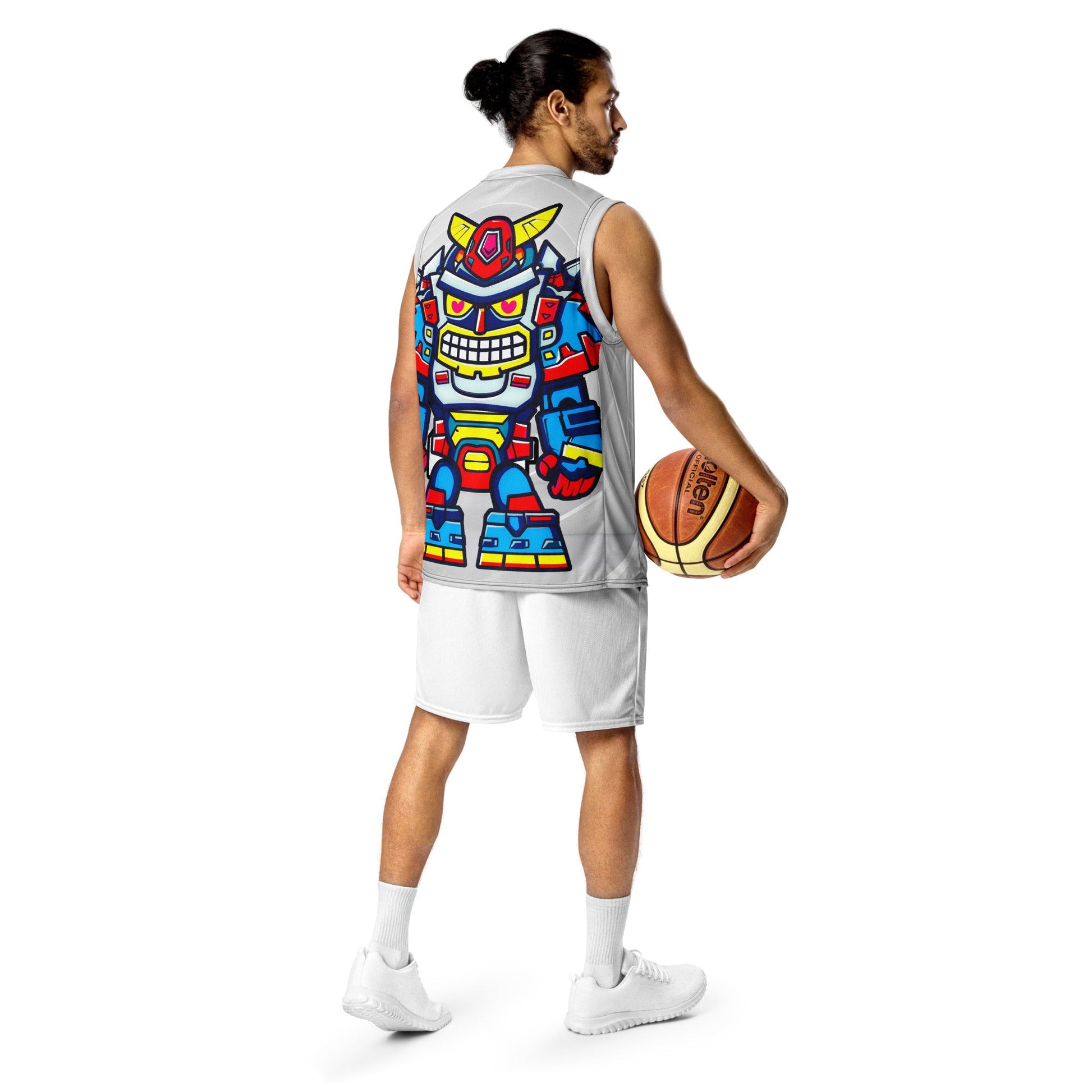 Robo Ranger - Recycled unisex basketball jersey - Ivory Vortex Colorway - BBairt