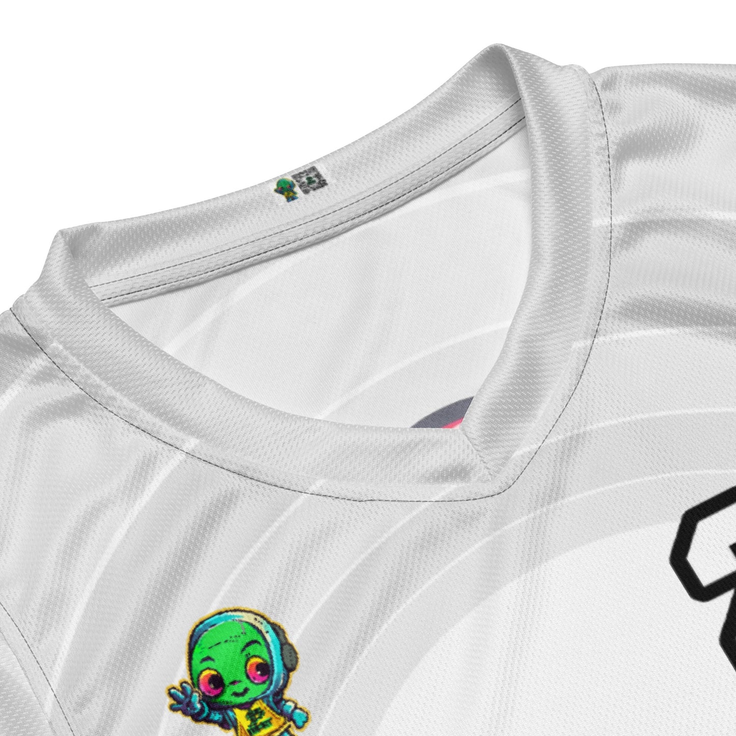 Robo Ranger - Recycled unisex basketball jersey - Ivory Vortex Colorway - BBairt