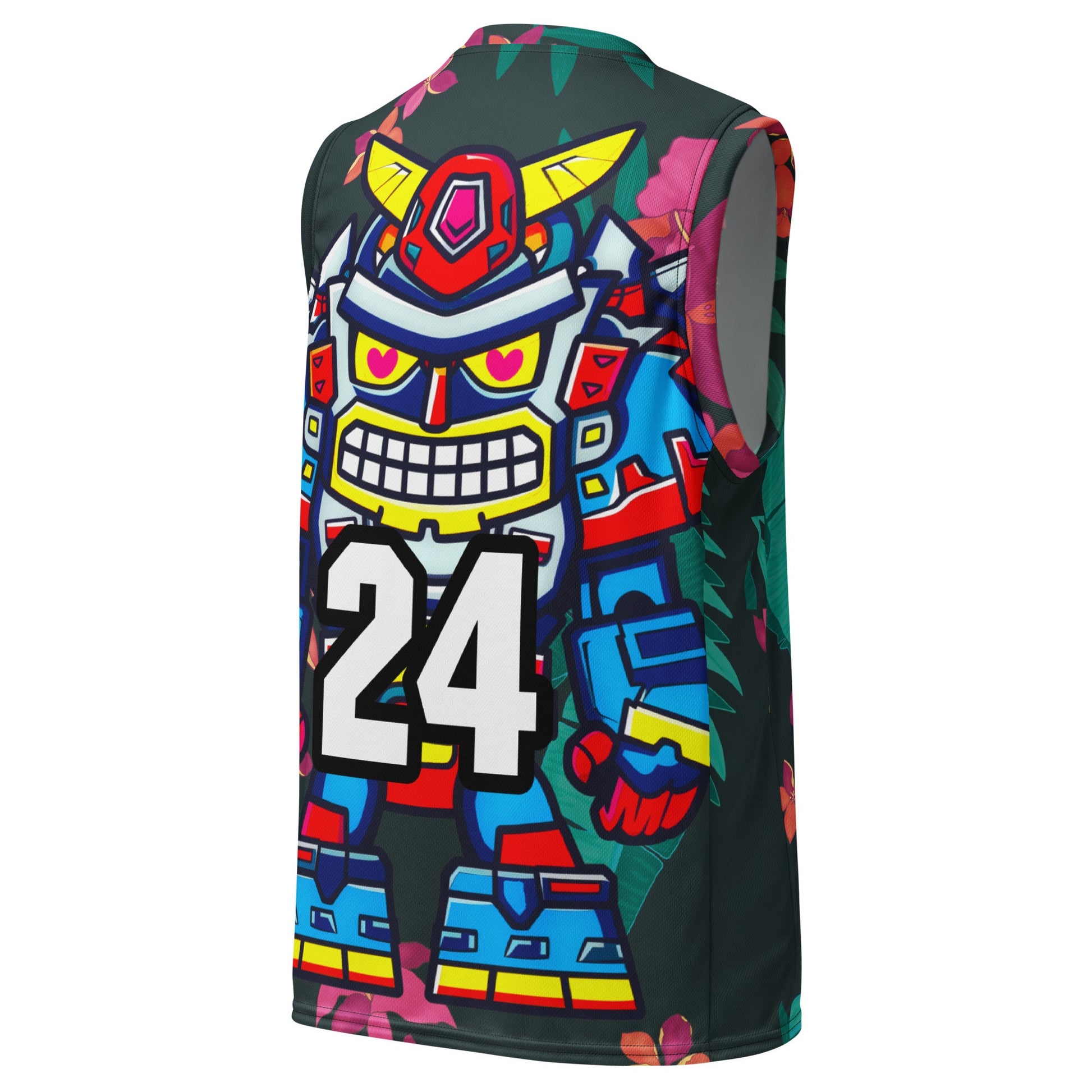 Robo Ranger - Recycled unisex basketball jersey - Midnight Jungle Colorway - BBairt