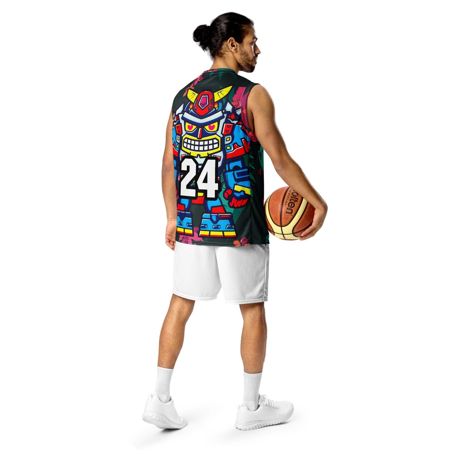 Robo Ranger - Recycled unisex basketball jersey - Midnight Jungle Colorway - BBairt