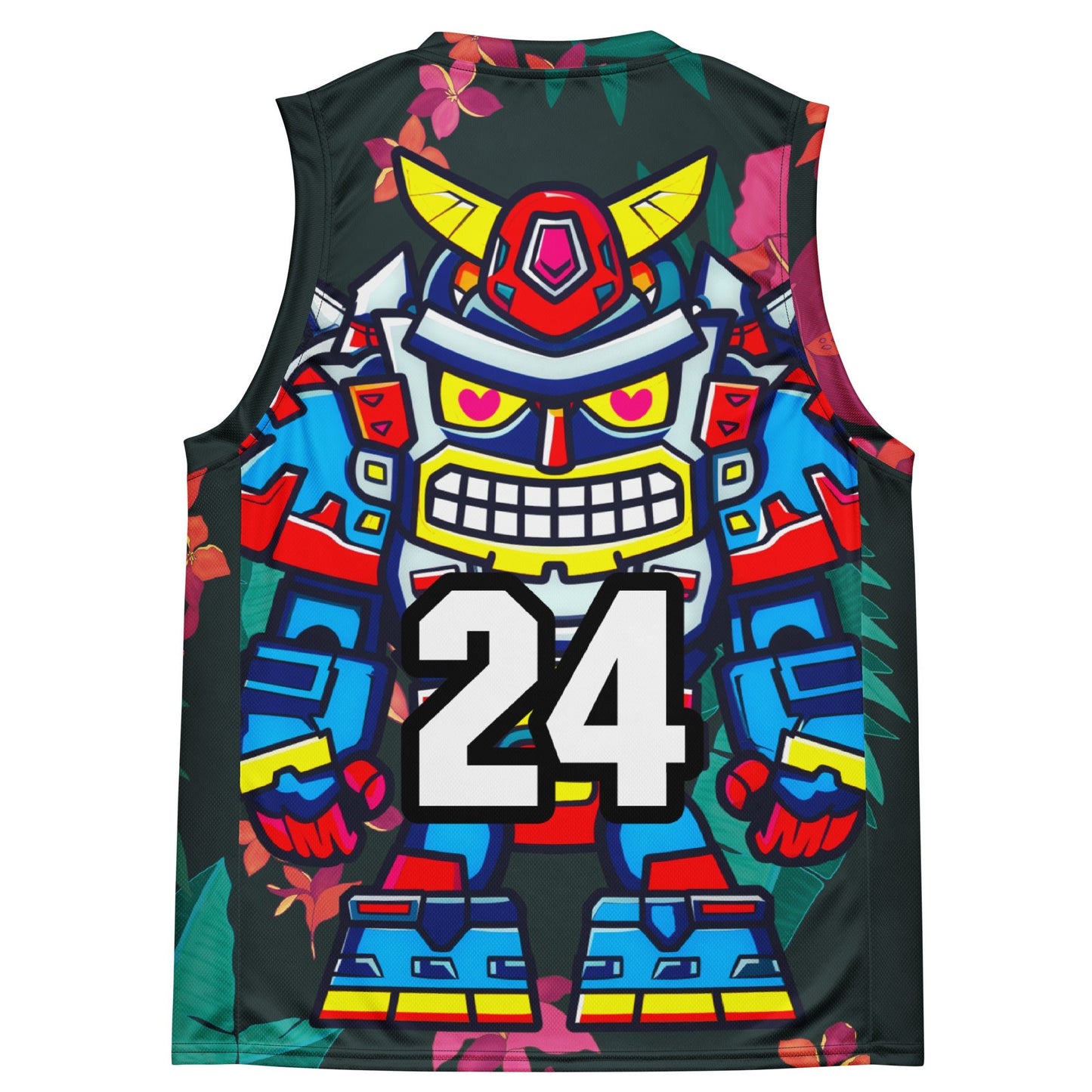 Robo Ranger - Recycled unisex basketball jersey - Midnight Jungle Colorway - BBairt