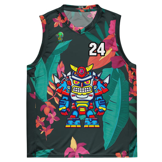 Robo Ranger - Recycled unisex basketball jersey - Midnight Jungle Colorway - BBairt