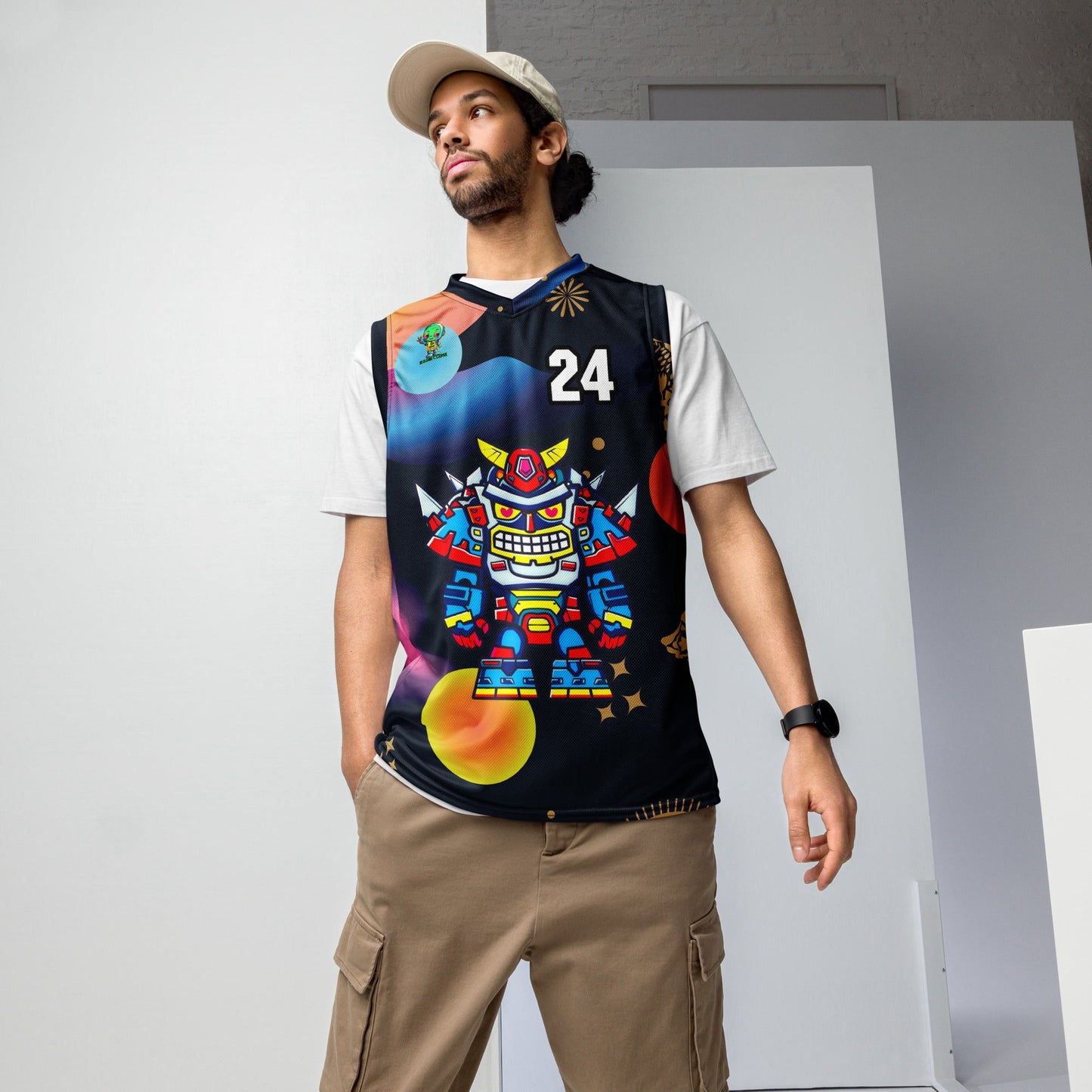 Robo Ranger - Recycled unisex basketball jersey - Nebula Night Colorway - BBairt