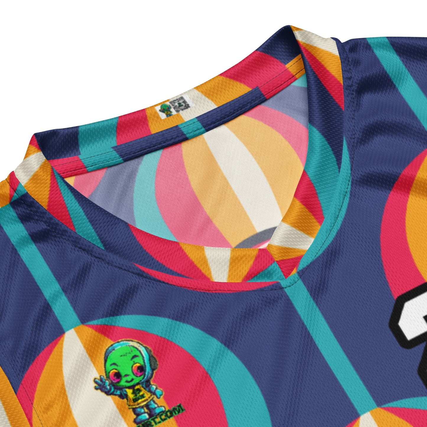 Robo Ranger - Recycled unisex basketball jersey - Retro Carnival Colorway - BBairt