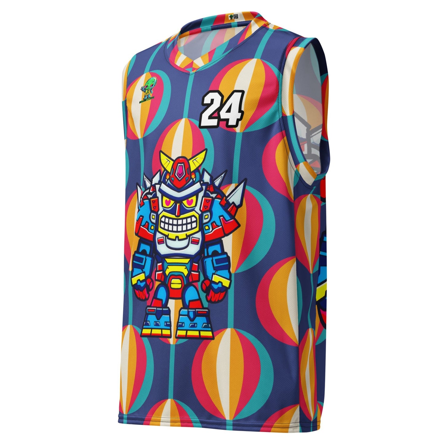 Robo Ranger - Recycled unisex basketball jersey - Retro Carnival Colorway - BBairt