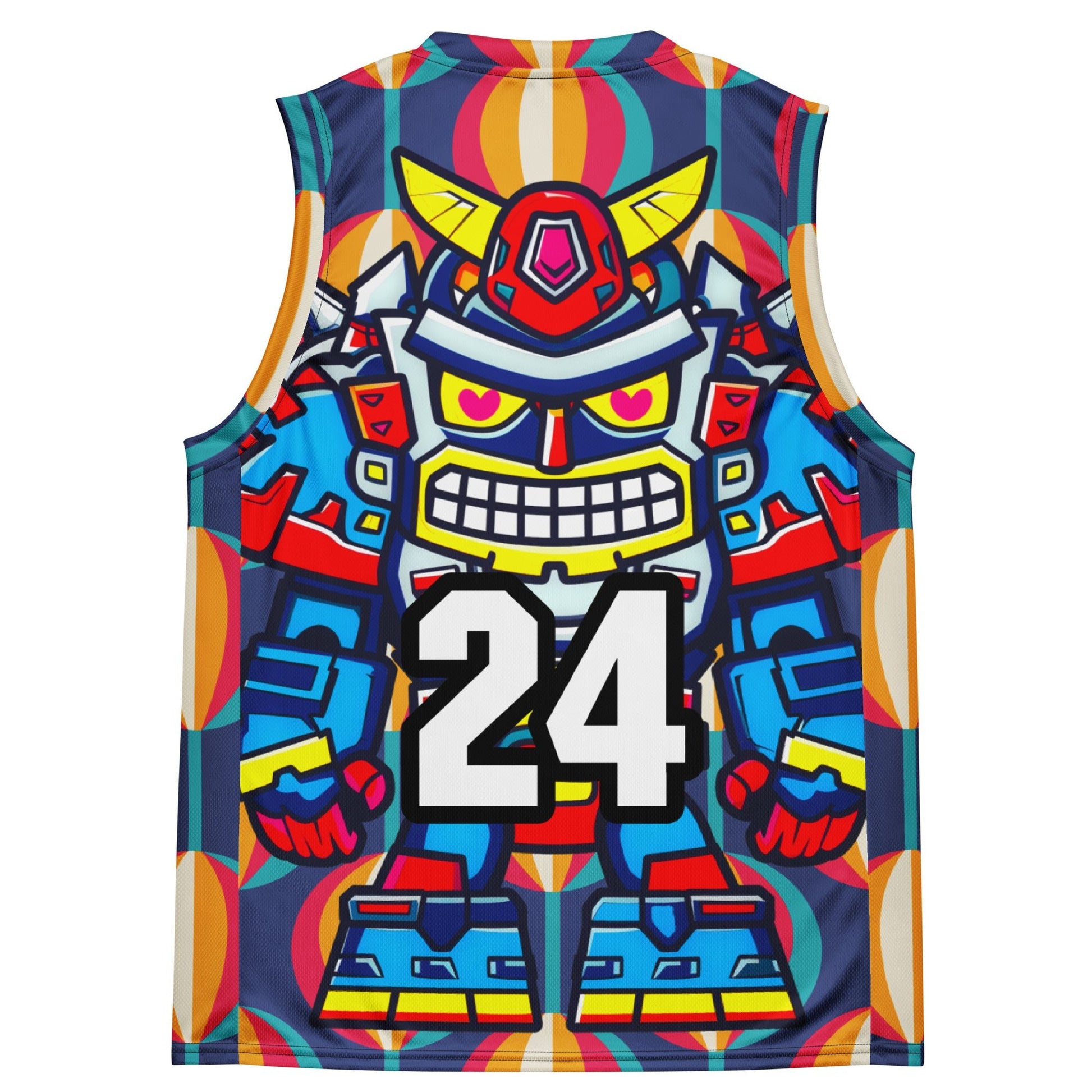 Robo Ranger - Recycled unisex basketball jersey - Retro Carnival Colorway - BBairt