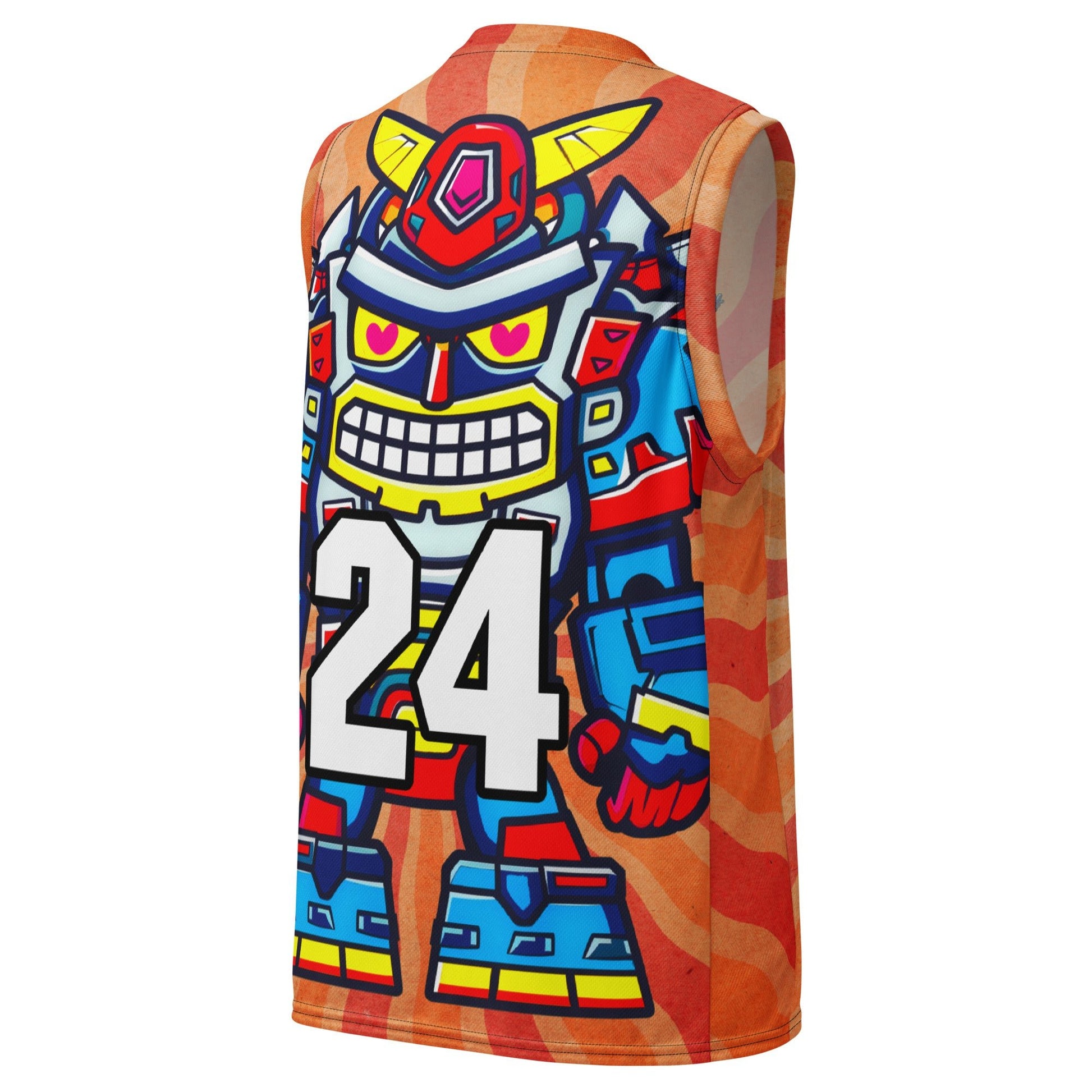 Robo Ranger - Recycled unisex basketball jersey - Solar Flare Colorway - BBairt