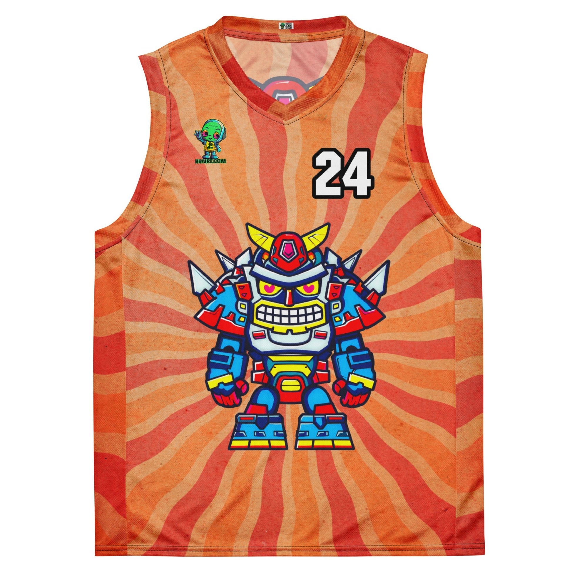 Robo Ranger - Recycled unisex basketball jersey - Solar Flare Colorway - BBairt
