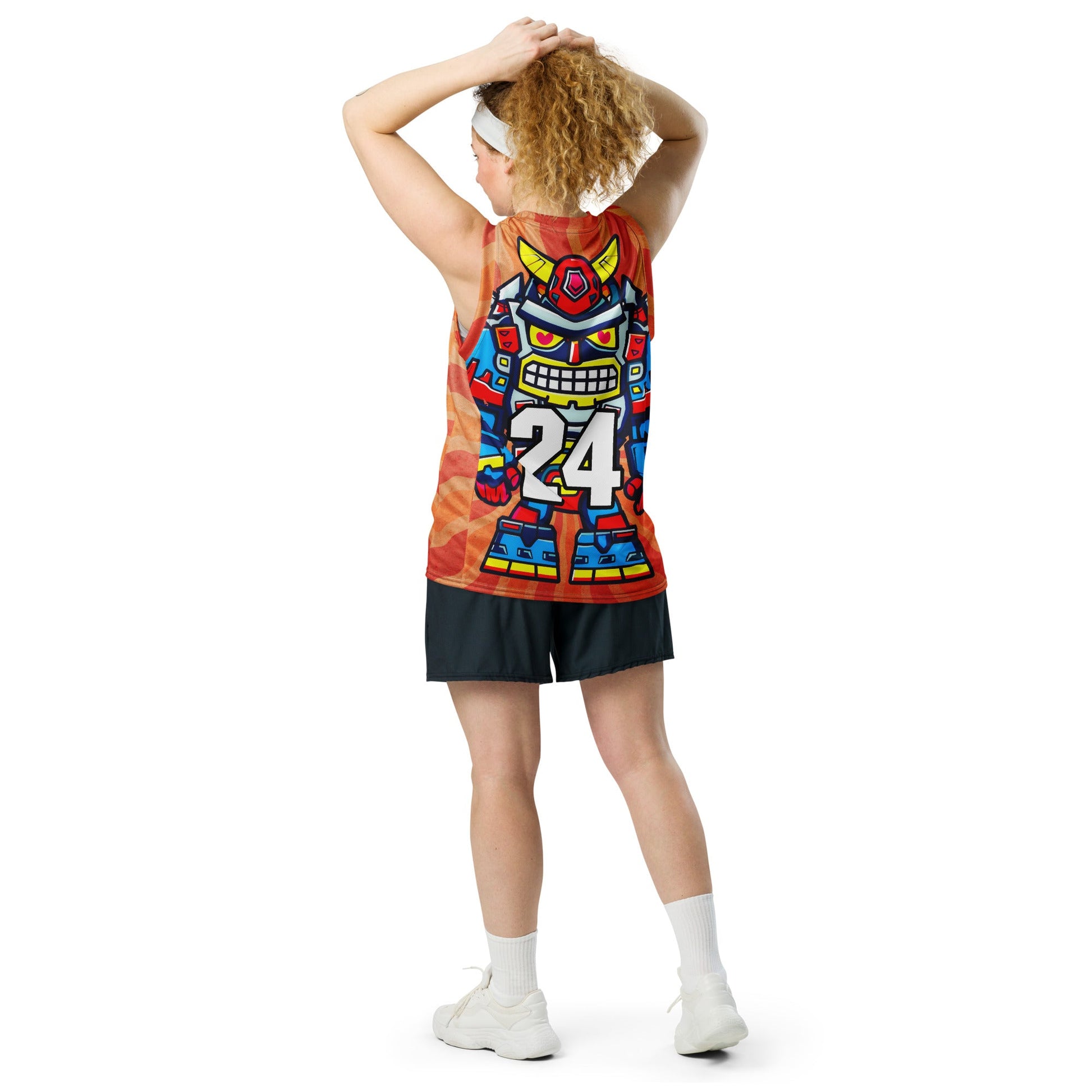 Robo Ranger - Recycled unisex basketball jersey - Solar Flare Colorway - BBairt