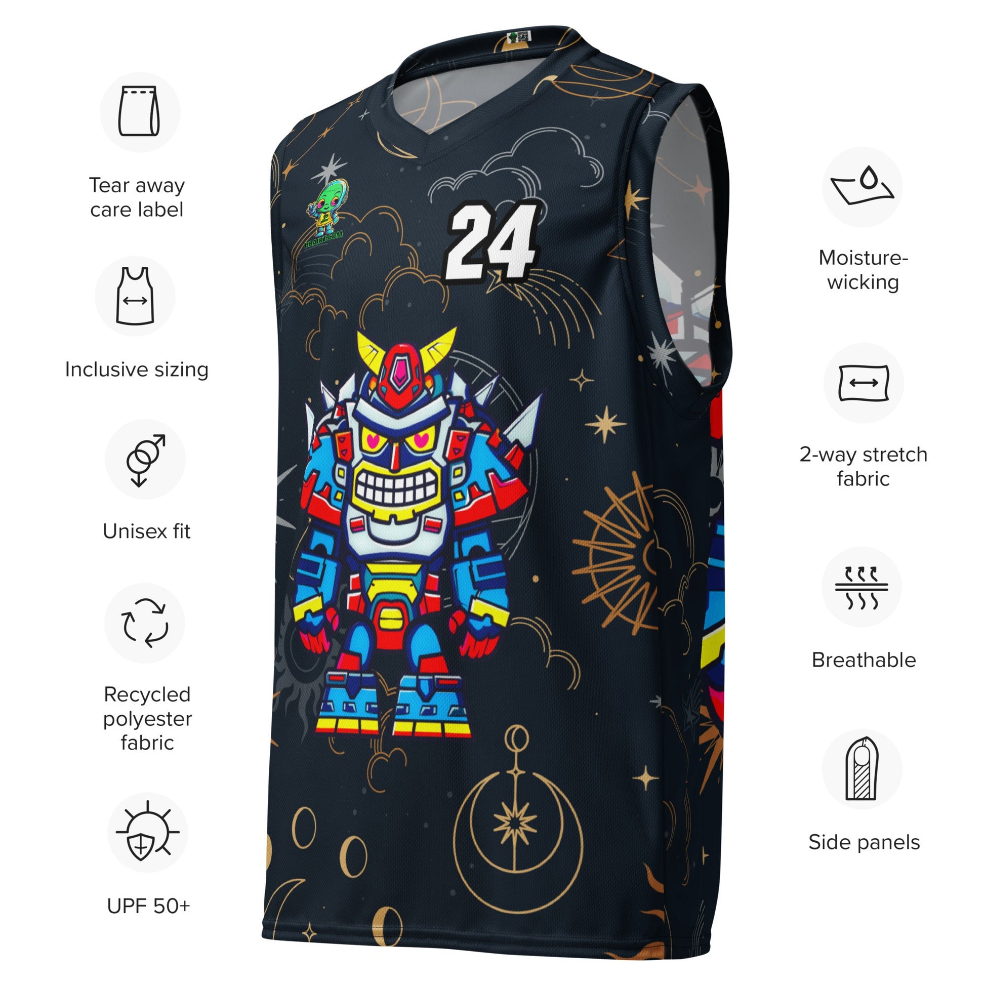 Robo Ranger - Recycled unisex basketball jersey - Starry Odyssey Colorway - BBairt