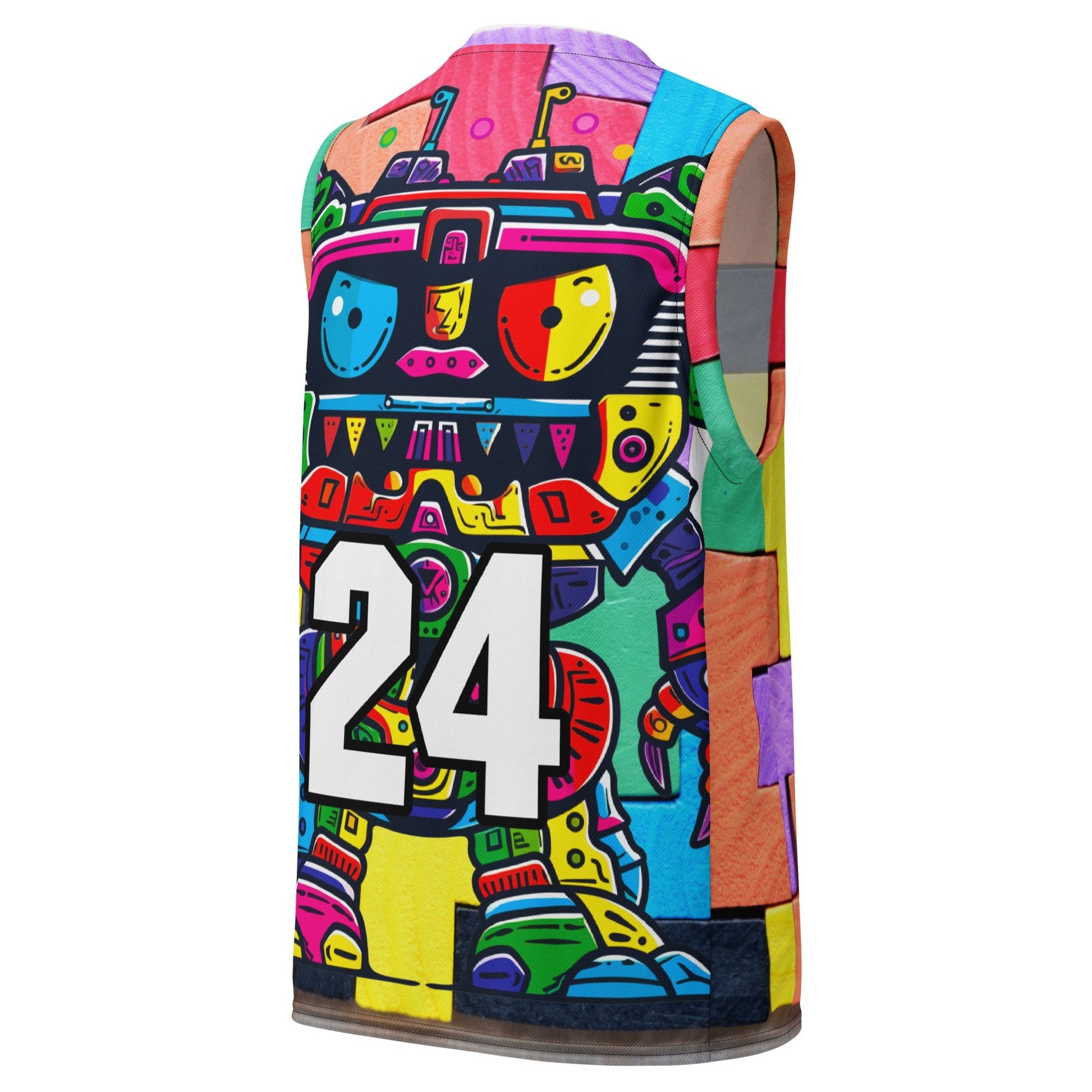 Robo Rebel - Recycled unisex basketball jersey - Block Fusion Colorway - BBairt