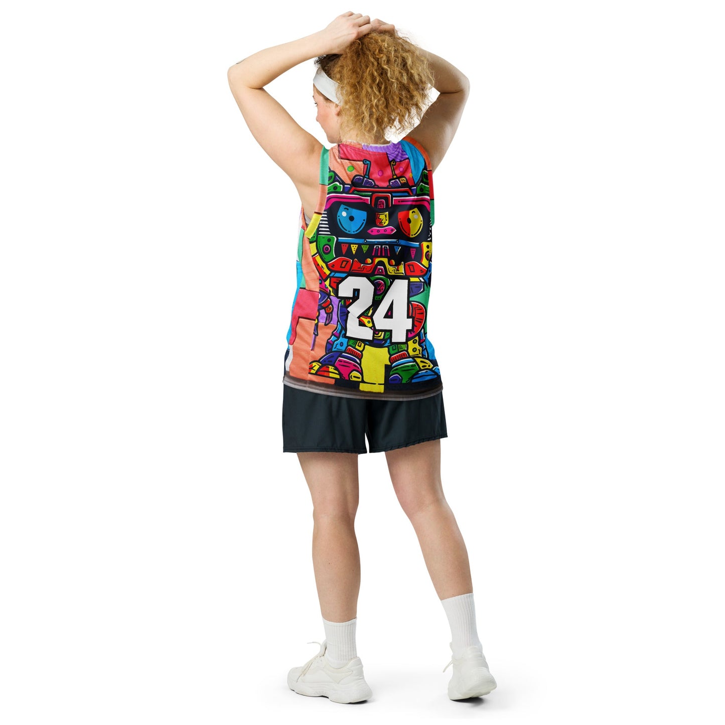 Robo Rebel - Recycled unisex basketball jersey - Block Fusion Colorway - BBairt