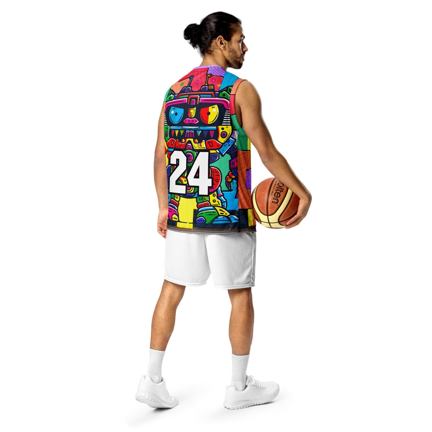 Robo Rebel - Recycled unisex basketball jersey - Block Fusion Colorway - BBairt