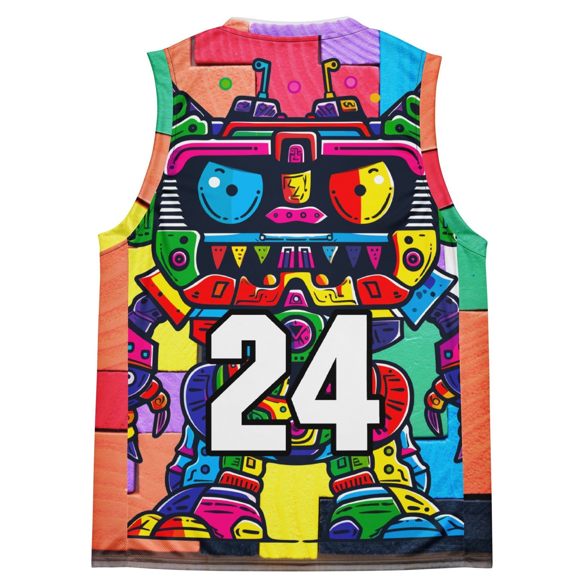 Robo Rebel - Recycled unisex basketball jersey - Block Fusion Colorway - BBairt