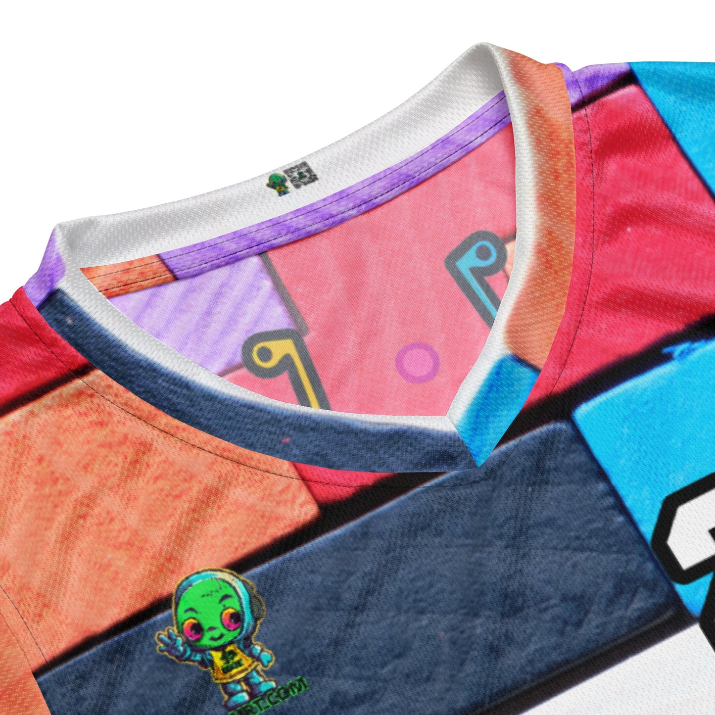 Robo Rebel - Recycled unisex basketball jersey - Block Fusion Colorway - BBairt