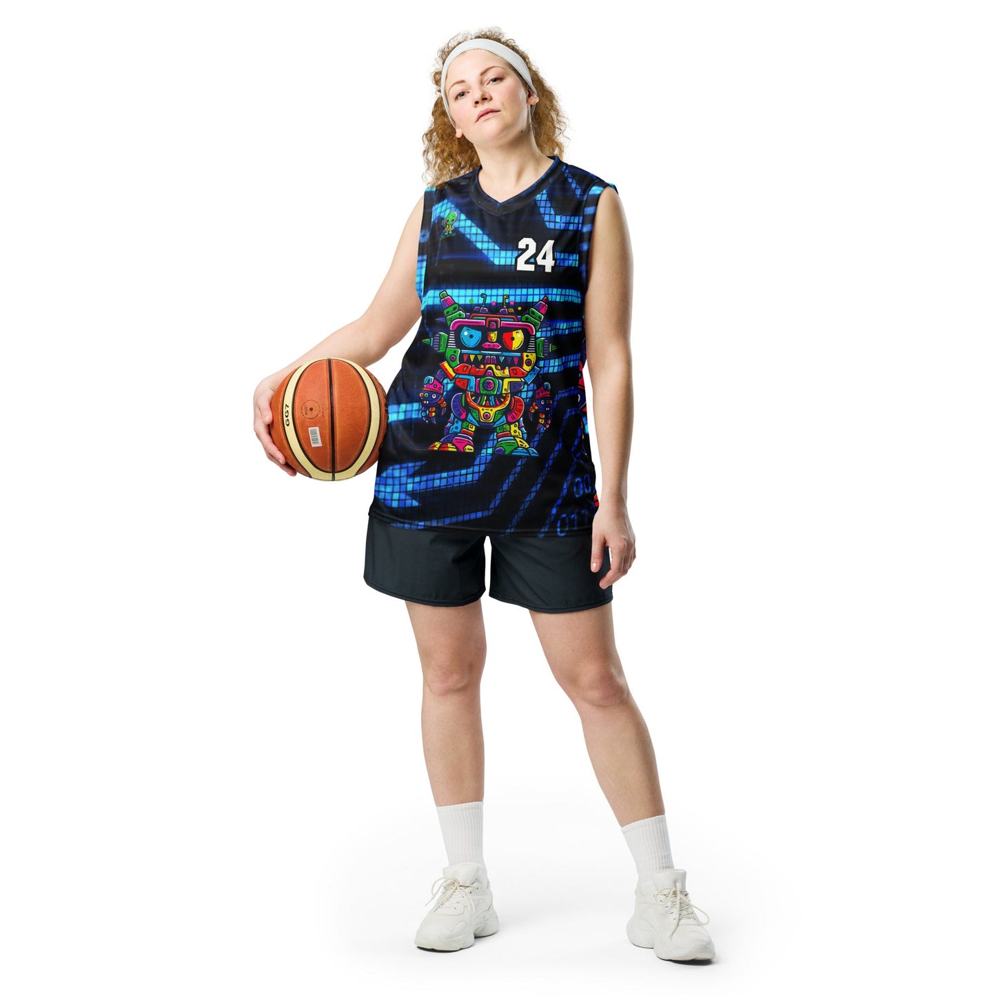 Robo Rebel - Recycled unisex basketball jersey - Digital Pulse Colorway - BBairt