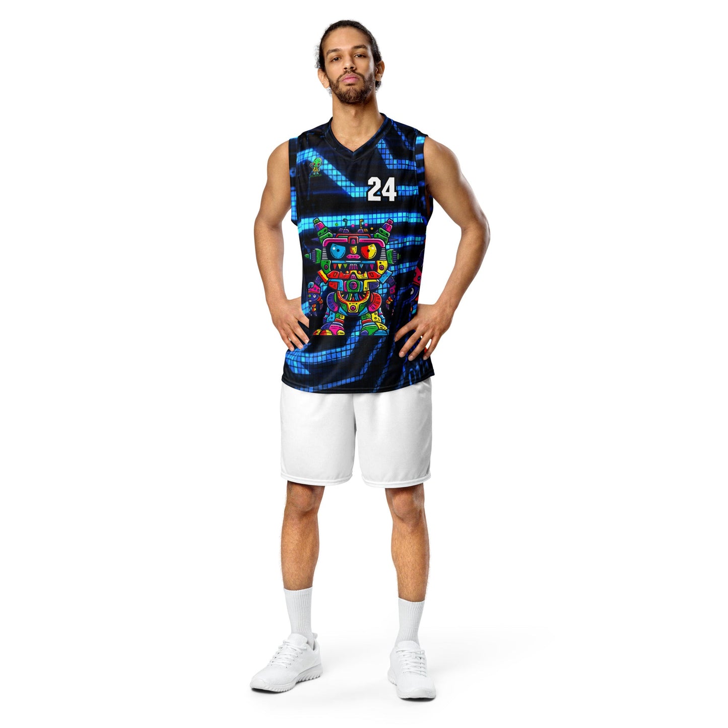Robo Rebel - Recycled unisex basketball jersey - Digital Pulse Colorway - BBairt