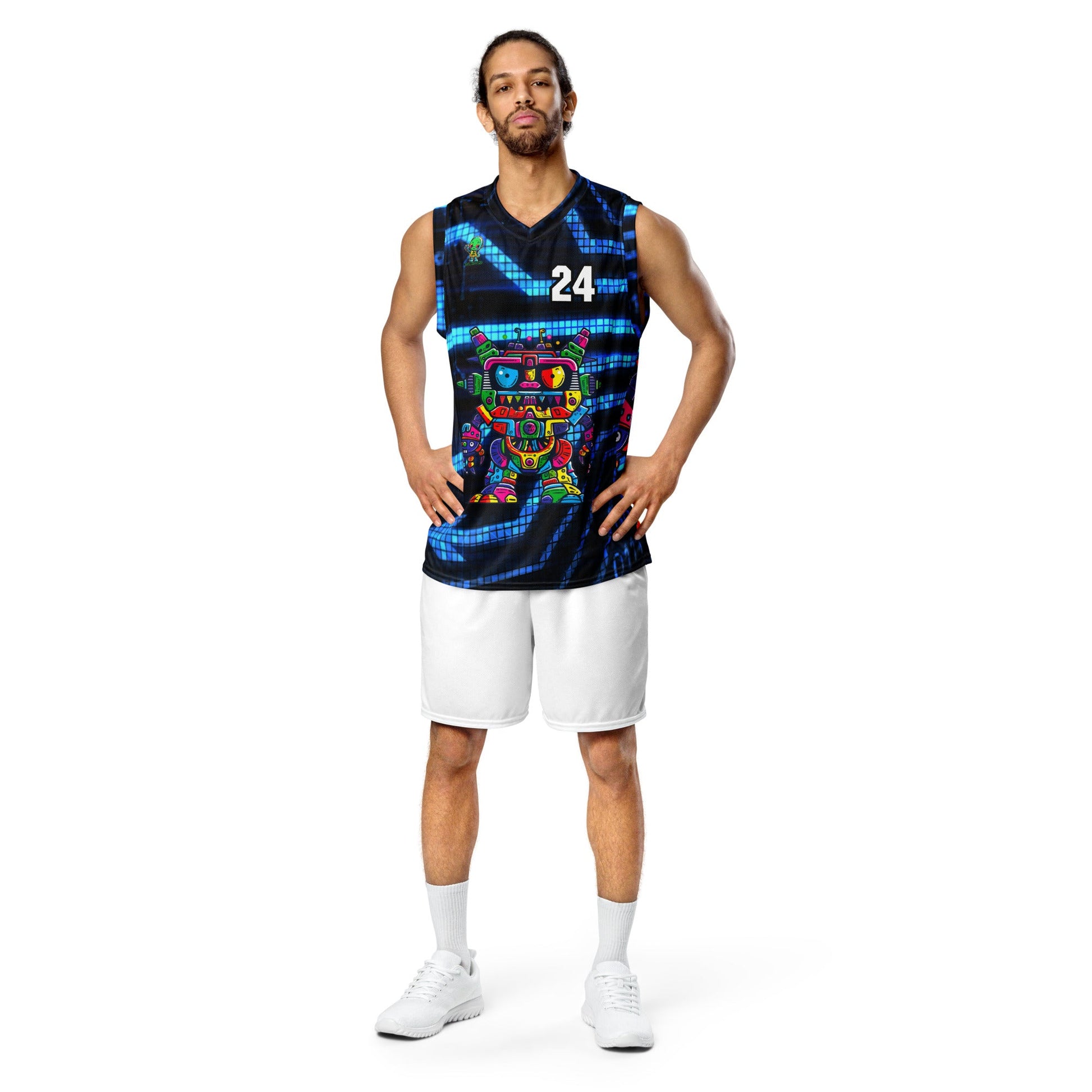 Robo Rebel - Recycled unisex basketball jersey - Digital Pulse Colorway - BBairt