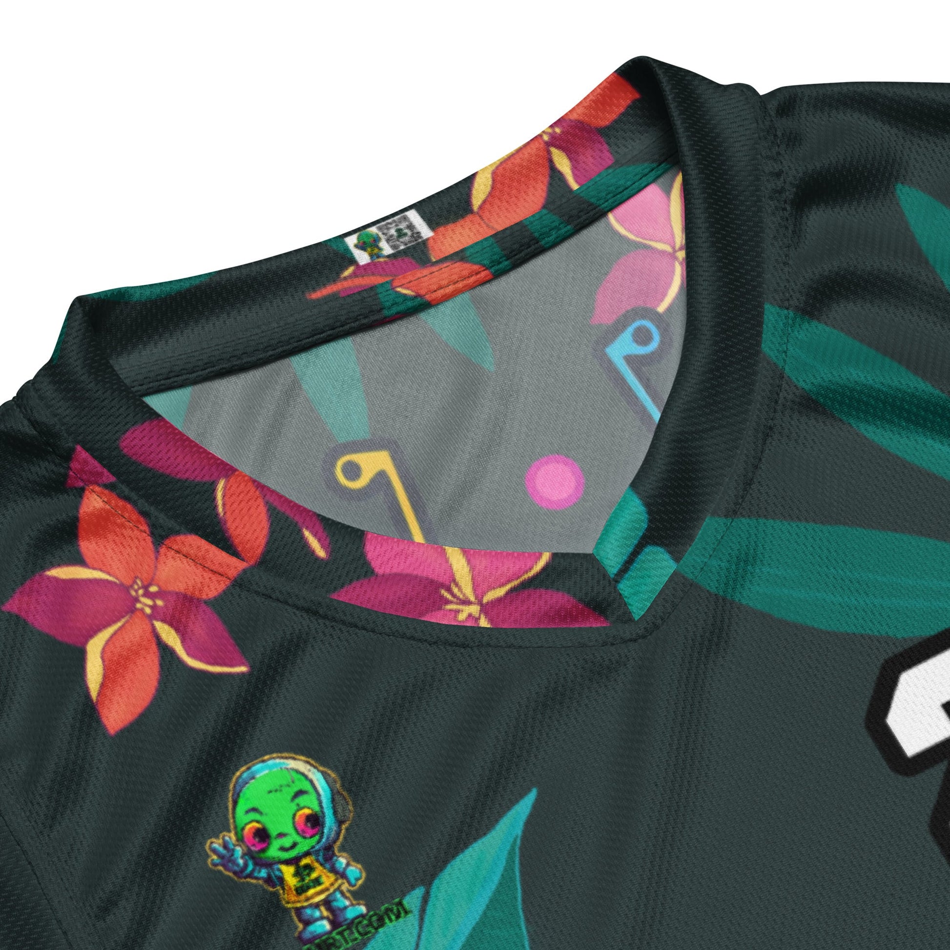 Robo Rebel - Recycled unisex basketball jersey - Midnight Jungle Colorway - BBairt