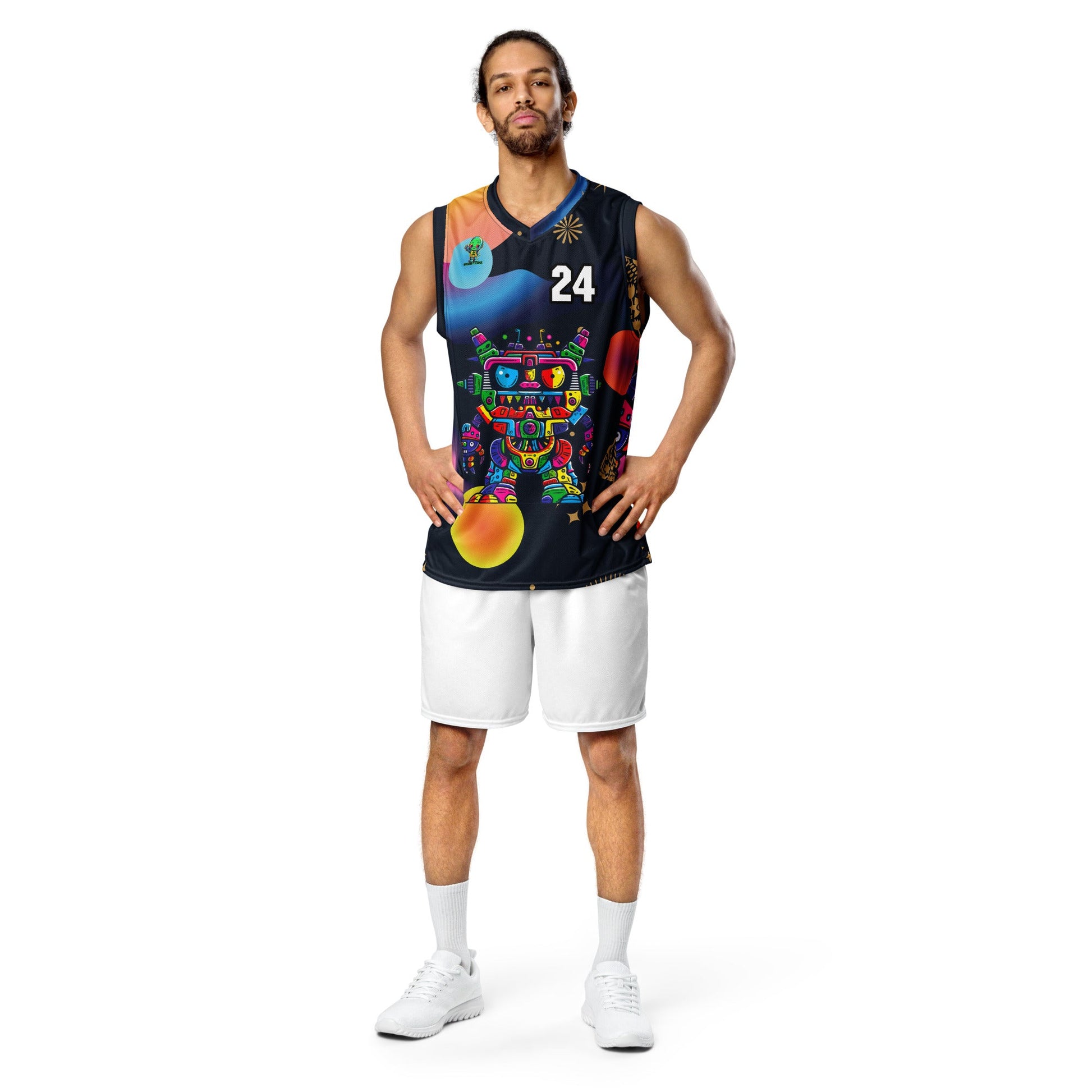 Robo Rebel - Recycled unisex basketball jersey - Nebula Night Colorway - BBairt