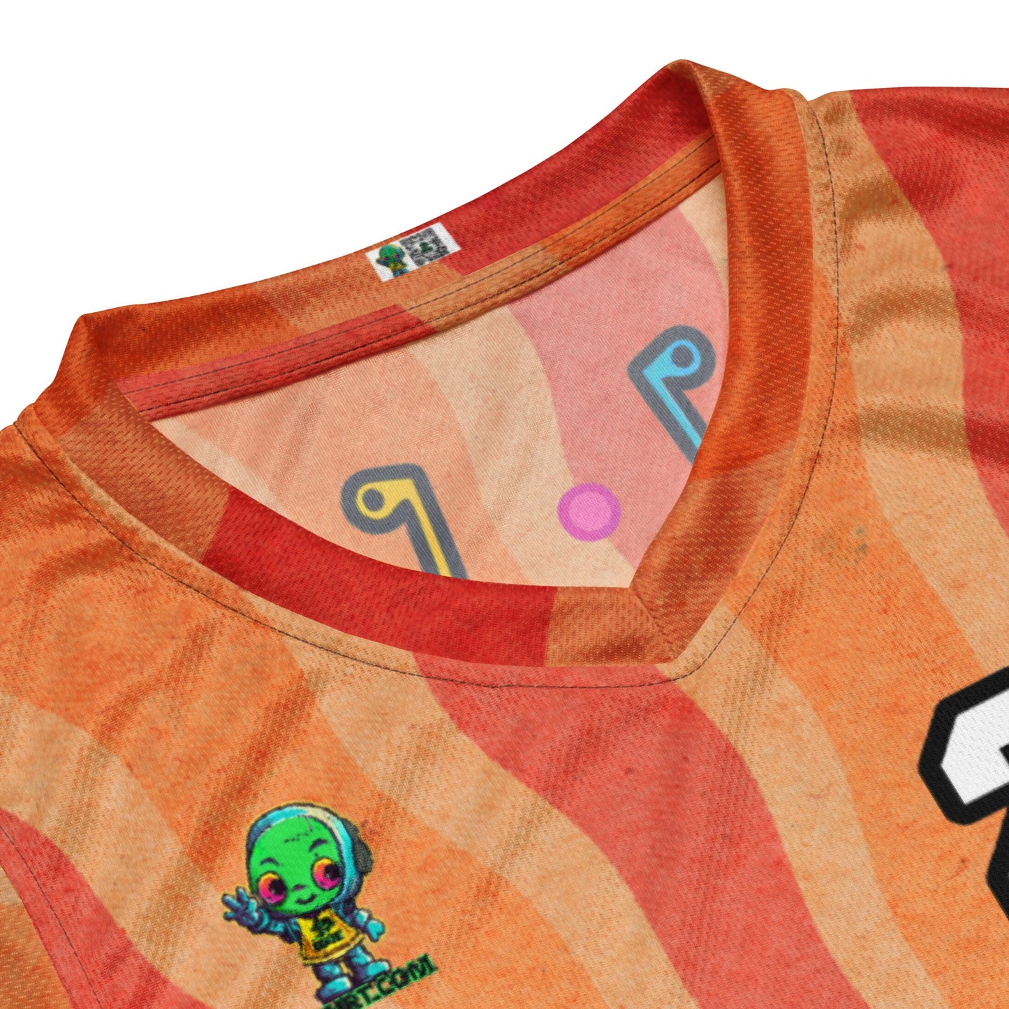 Robo Rebel - Recycled unisex basketball jersey - Solar Flare Colorway - BBairt
