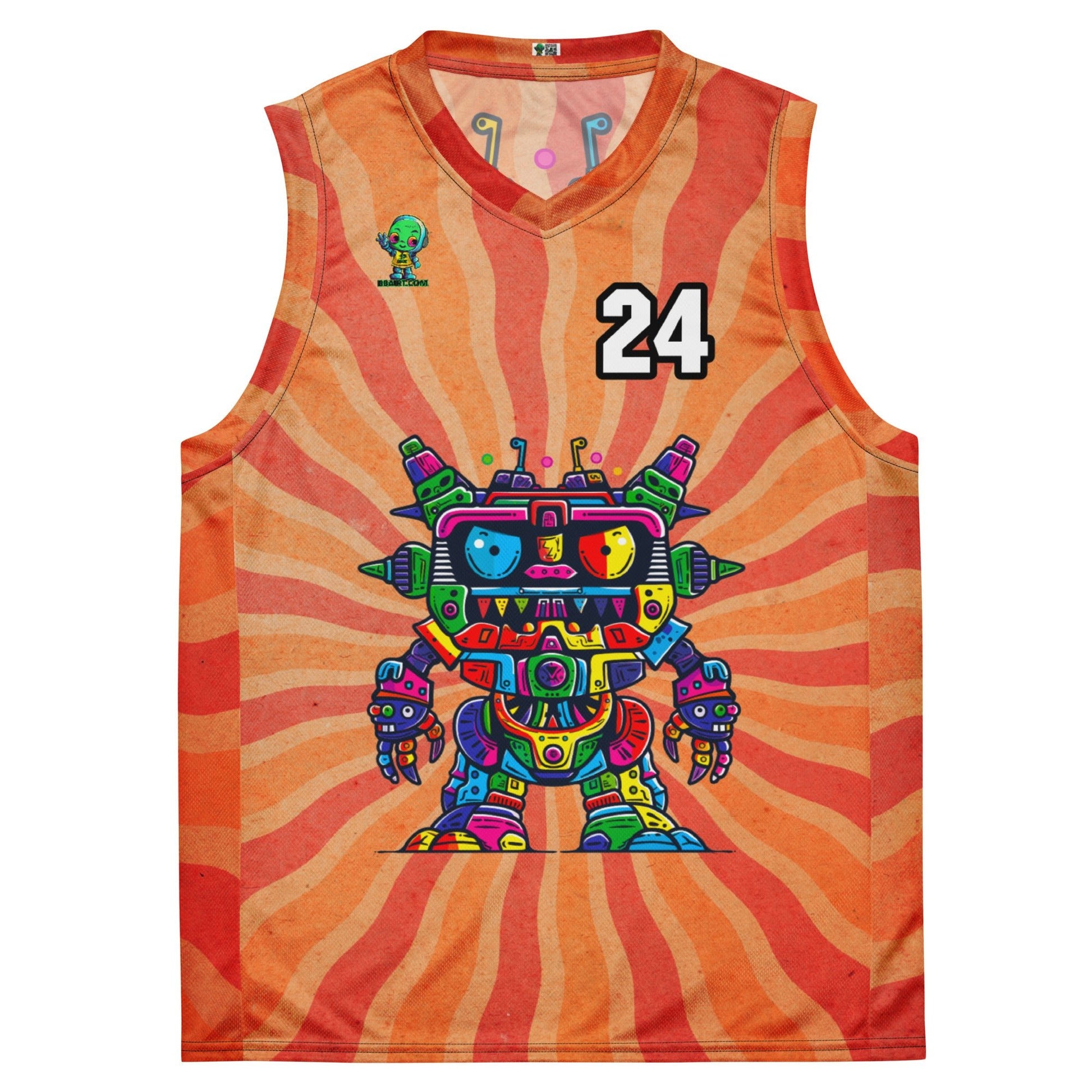 Robo Rebel - Recycled unisex basketball jersey - Solar Flare Colorway - BBairt