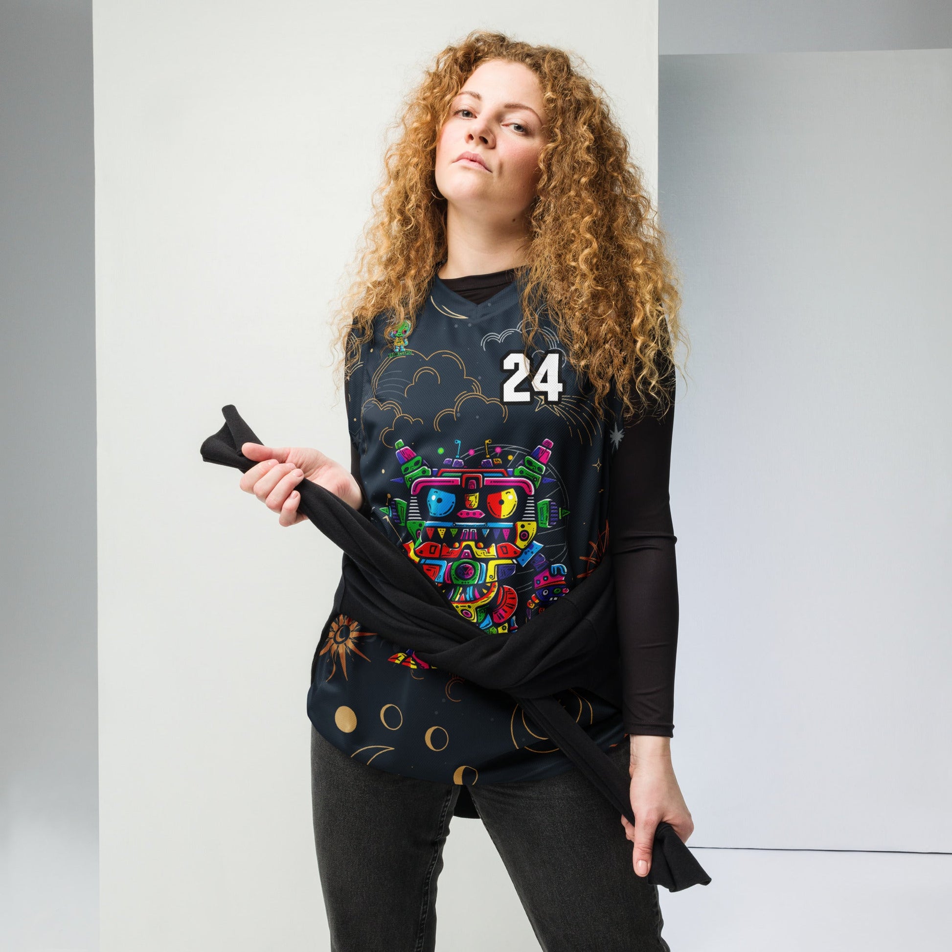 Robo Rebel - Recycled unisex basketball jersey - Starry Odyssey Colorway - BBairt