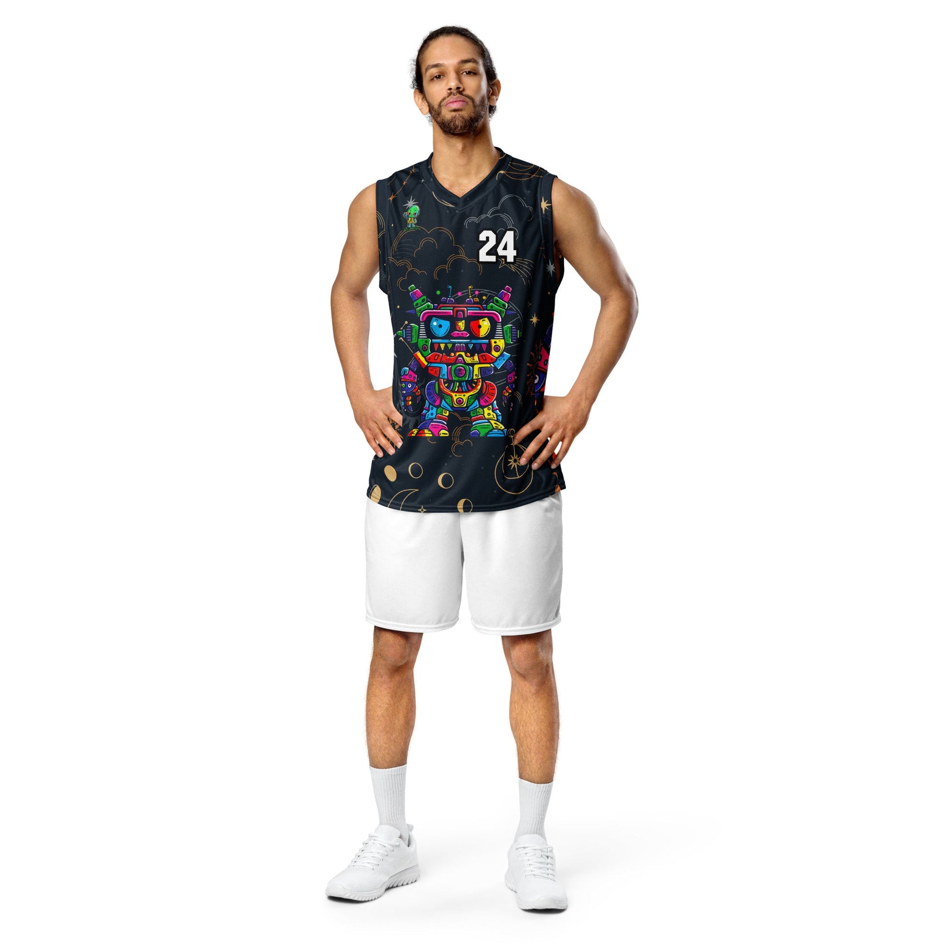 Robo Rebel - Recycled unisex basketball jersey - Starry Odyssey Colorway - BBairt