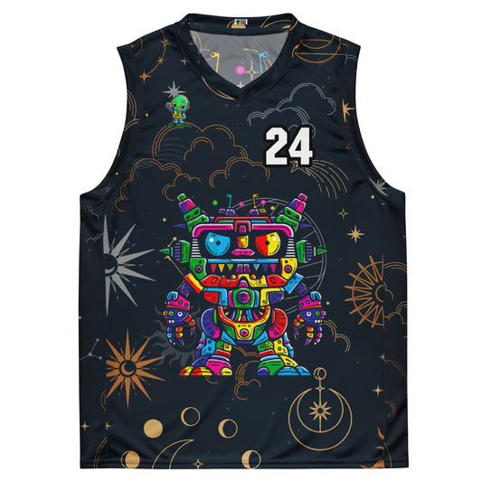Robo Rebel - Recycled unisex basketball jersey - Starry Odyssey Colorway - BBairt