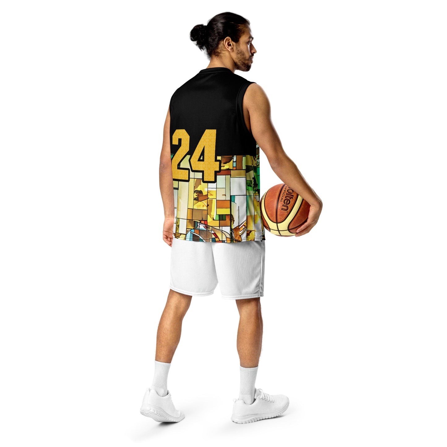 Sentinel of the Crimson Lotus - Recycled unisex basketball jersey - BBairt