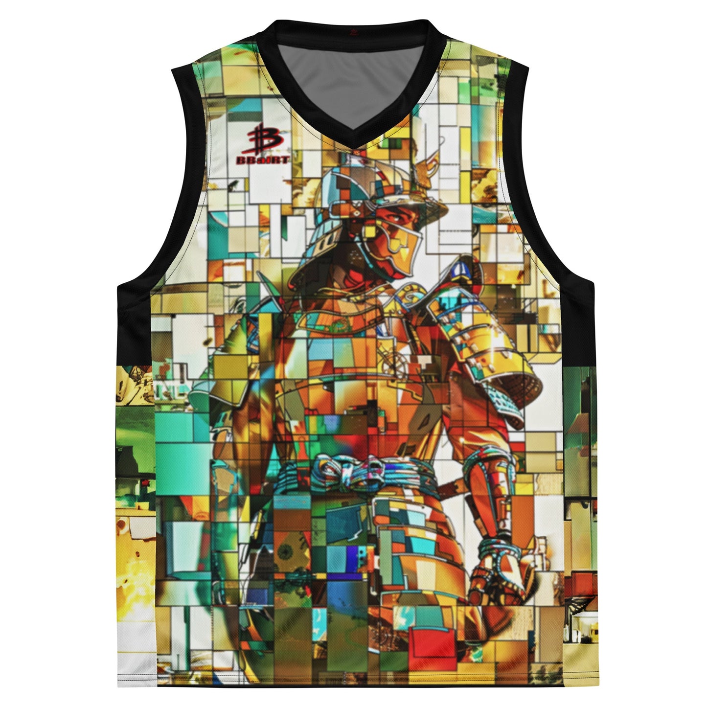 Sentinel of the Crimson Lotus - Recycled unisex basketball jersey - BBairt