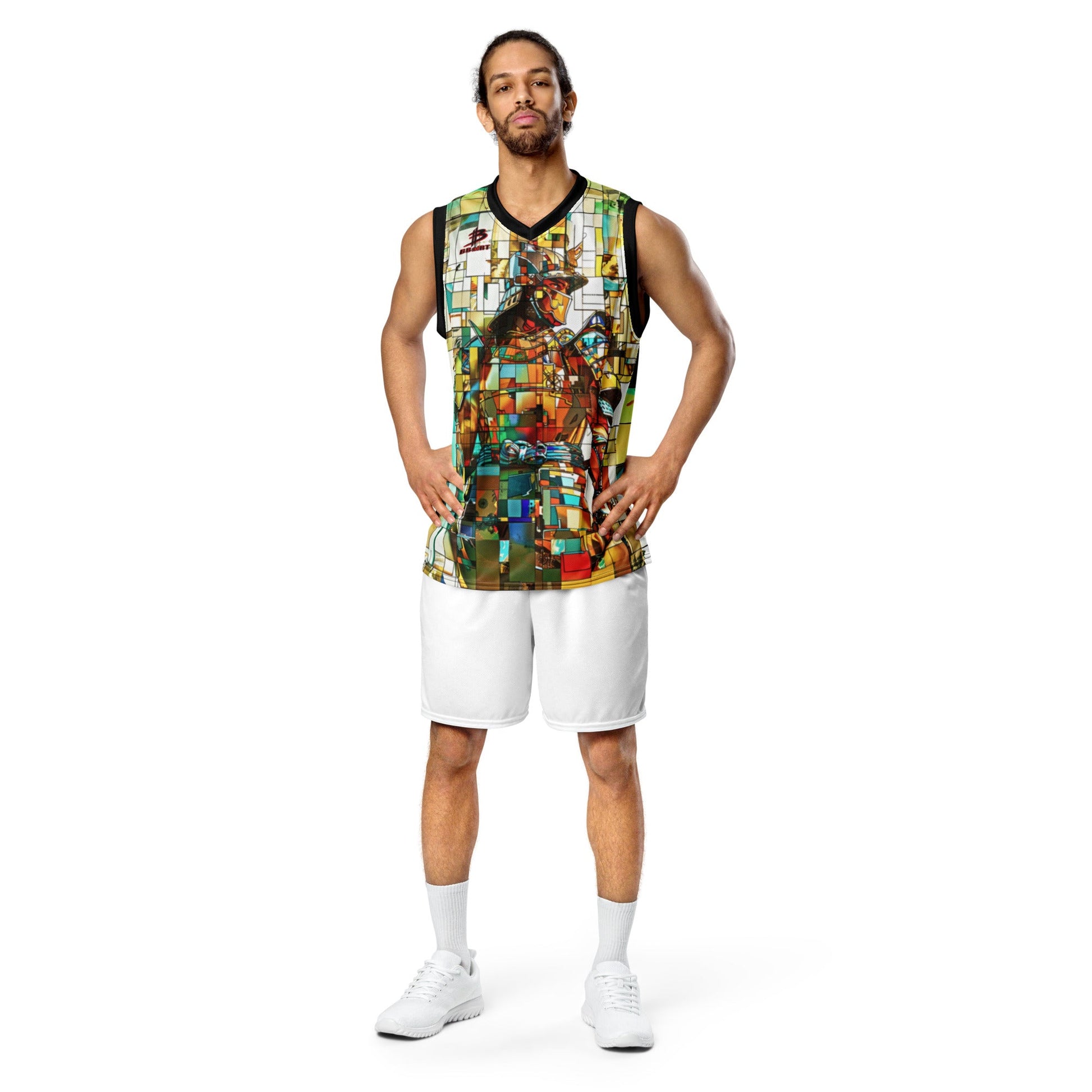 Sentinel of the Crimson Lotus - Recycled unisex basketball jersey - BBairt