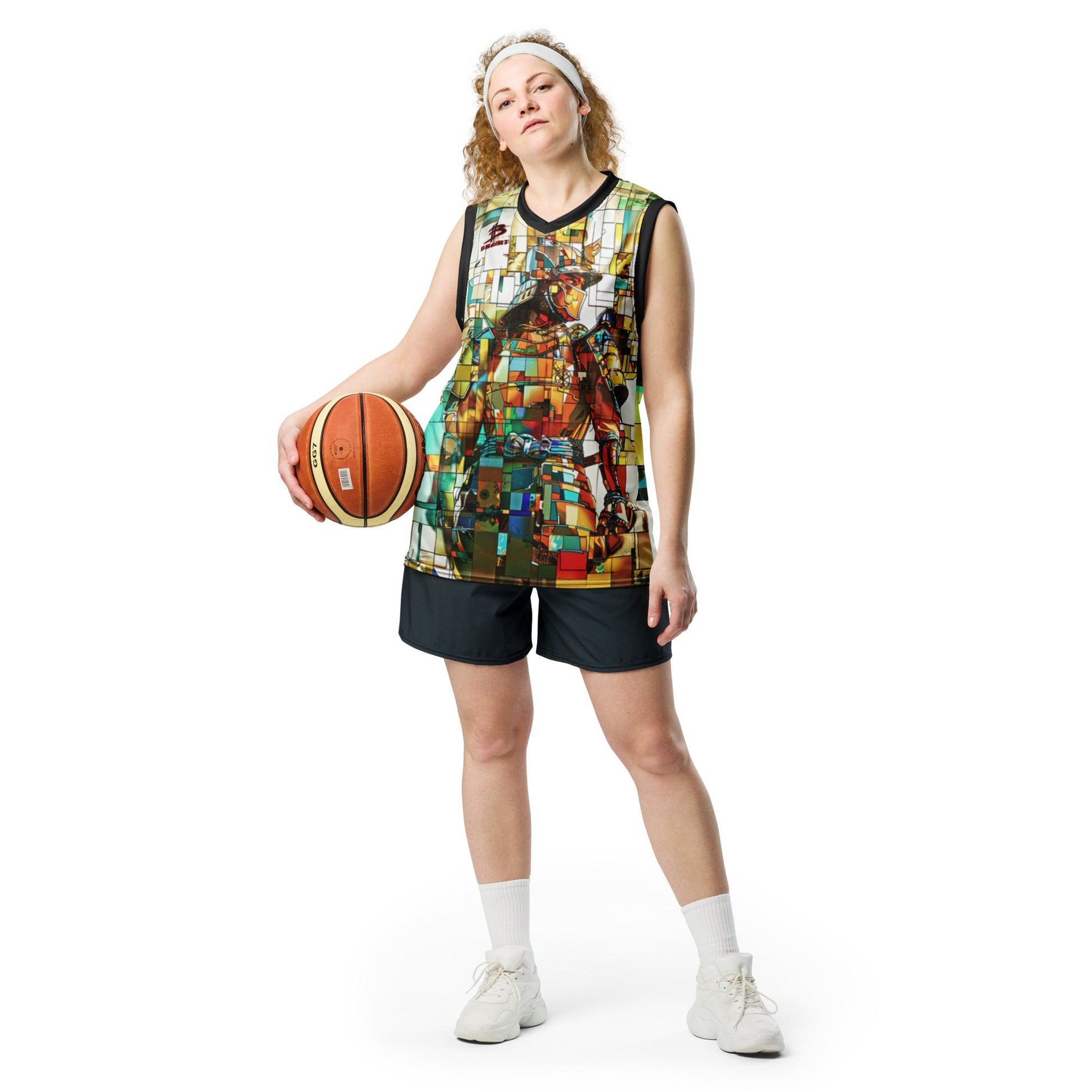 Sentinel of the Crimson Lotus - Recycled unisex basketball jersey - BBairt
