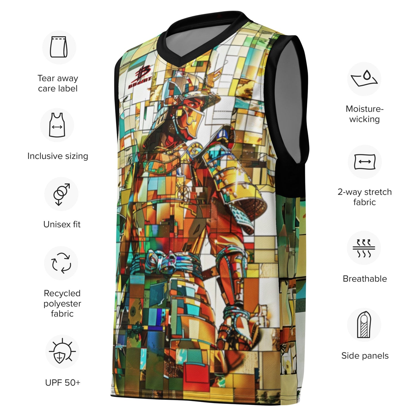 Sentinel of the Crimson Lotus - Recycled unisex basketball jersey - BBairt