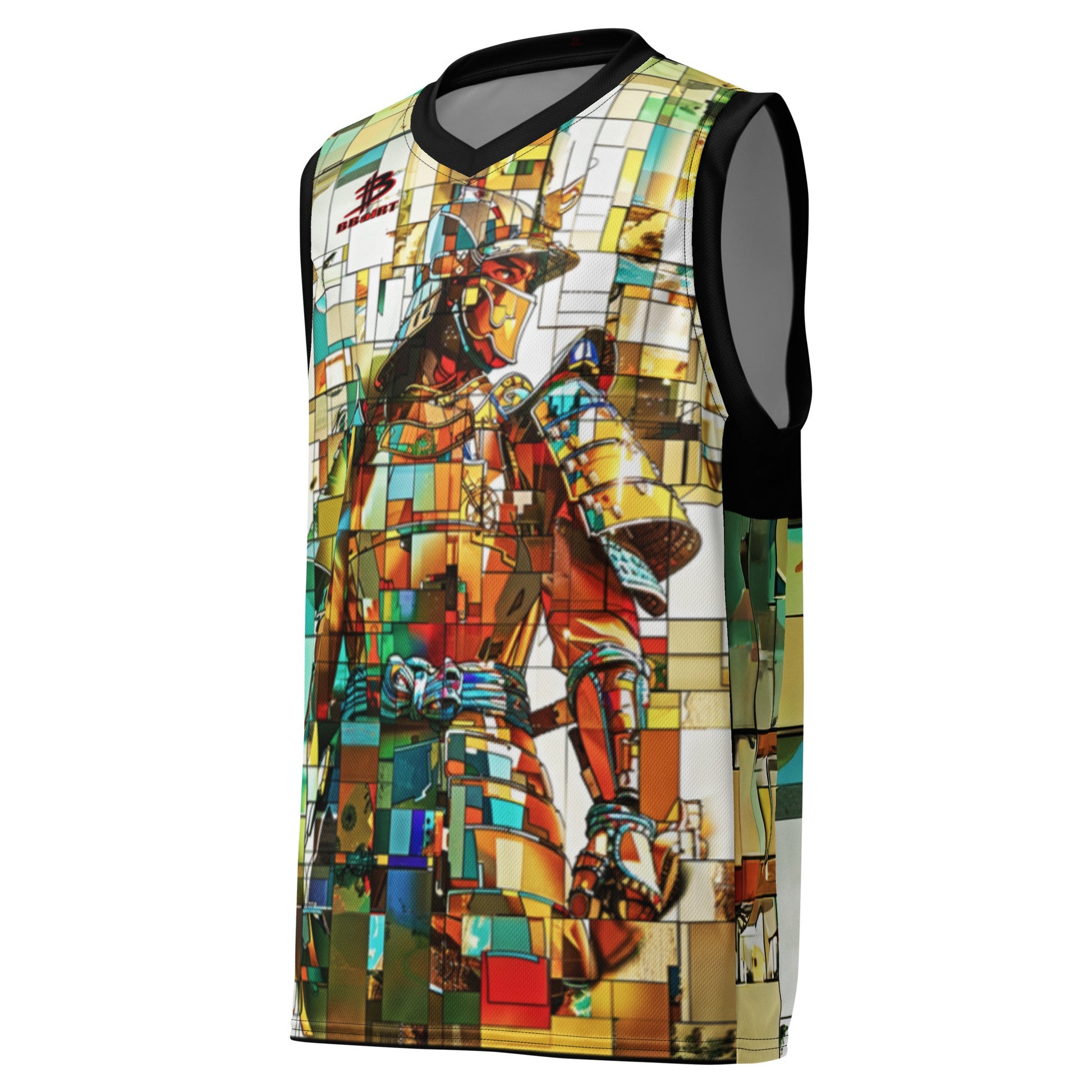 Sentinel of the Crimson Lotus - Recycled unisex basketball jersey - BBairt