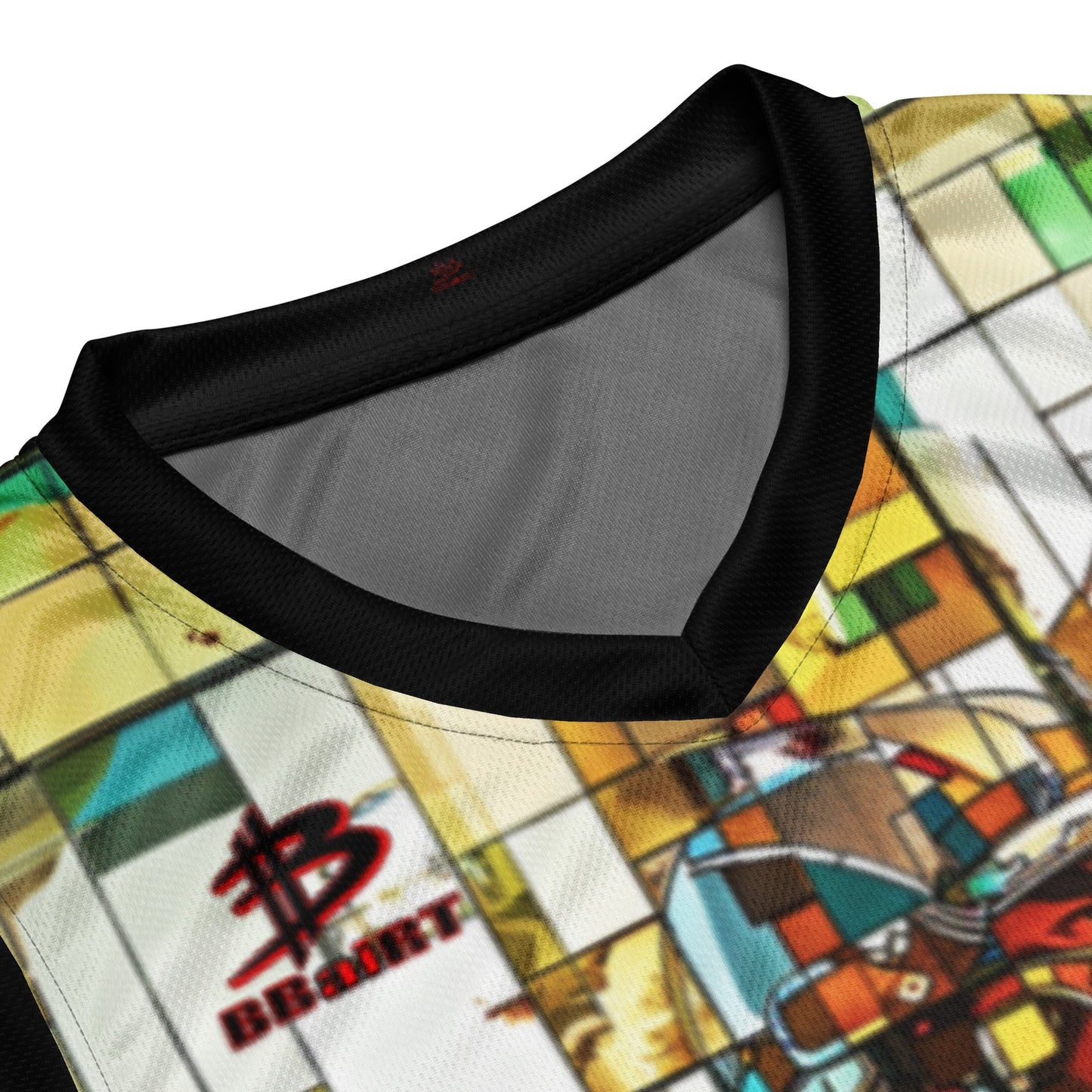 Sentinel of the Crimson Lotus - Recycled unisex basketball jersey - BBairt